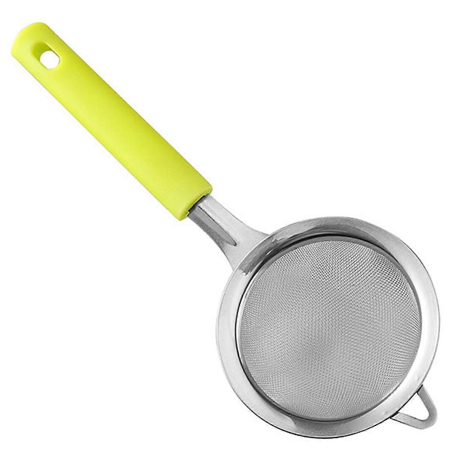 Flour Sieve Uniform Mesh Easy to Operate Anti-rust Manual No Odor Oil Spill Silver Color Stainless