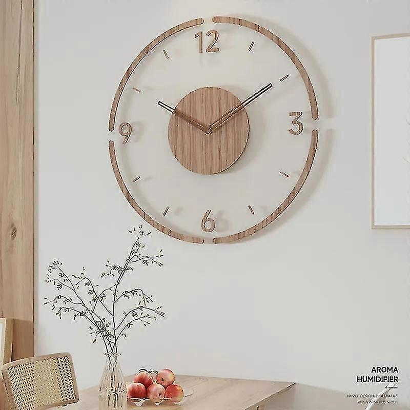 Solid Wood Creative Silent Quartz Clock Wall Clock 35cm Clock Wall  New Solid Wood Creative Mute Nordic Minimalist