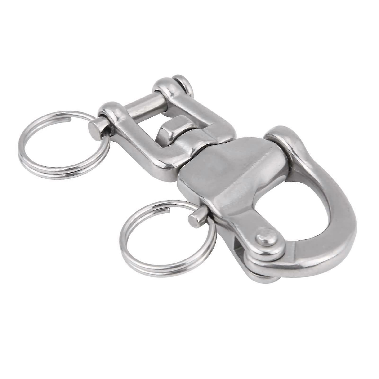 Quickrelease snap shackle with cheek joint, 316 stainless steel, for sailboat spinnaker halyard 70mm