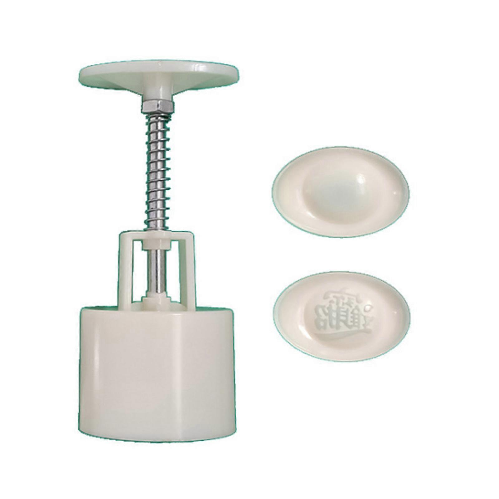 Mooncake Mold Hand Press Mooncake Stamps Mooncake Pastry Gadget Plastic Moon Cake Maker with 3D Gold Ingot Shape Pattern