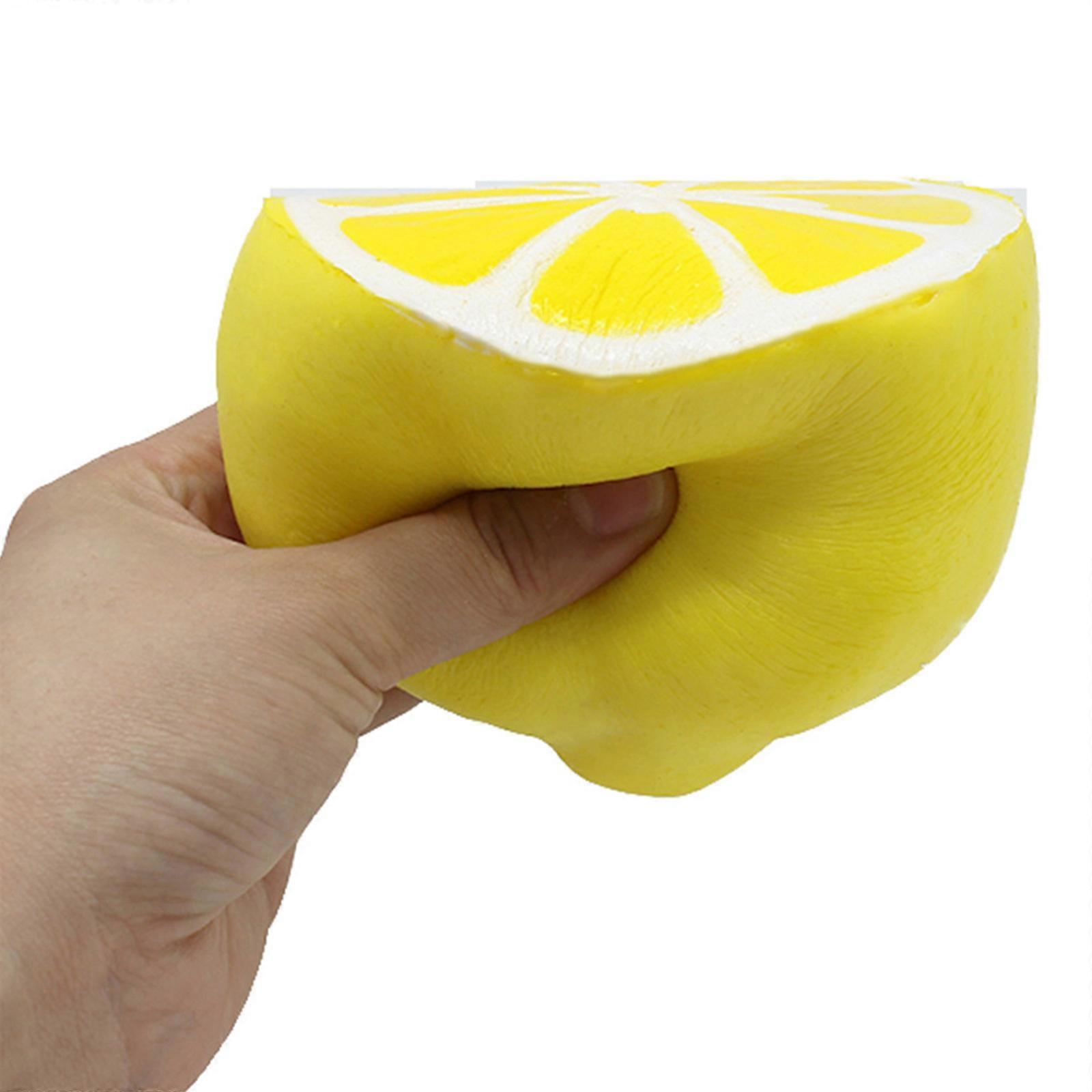 4’’ Fidget Decompression Fruit Lemon Finger Toy Photostudio Kitchen Props Anxiety Practical Joke Toy for Autism ADD OCD Multicolor