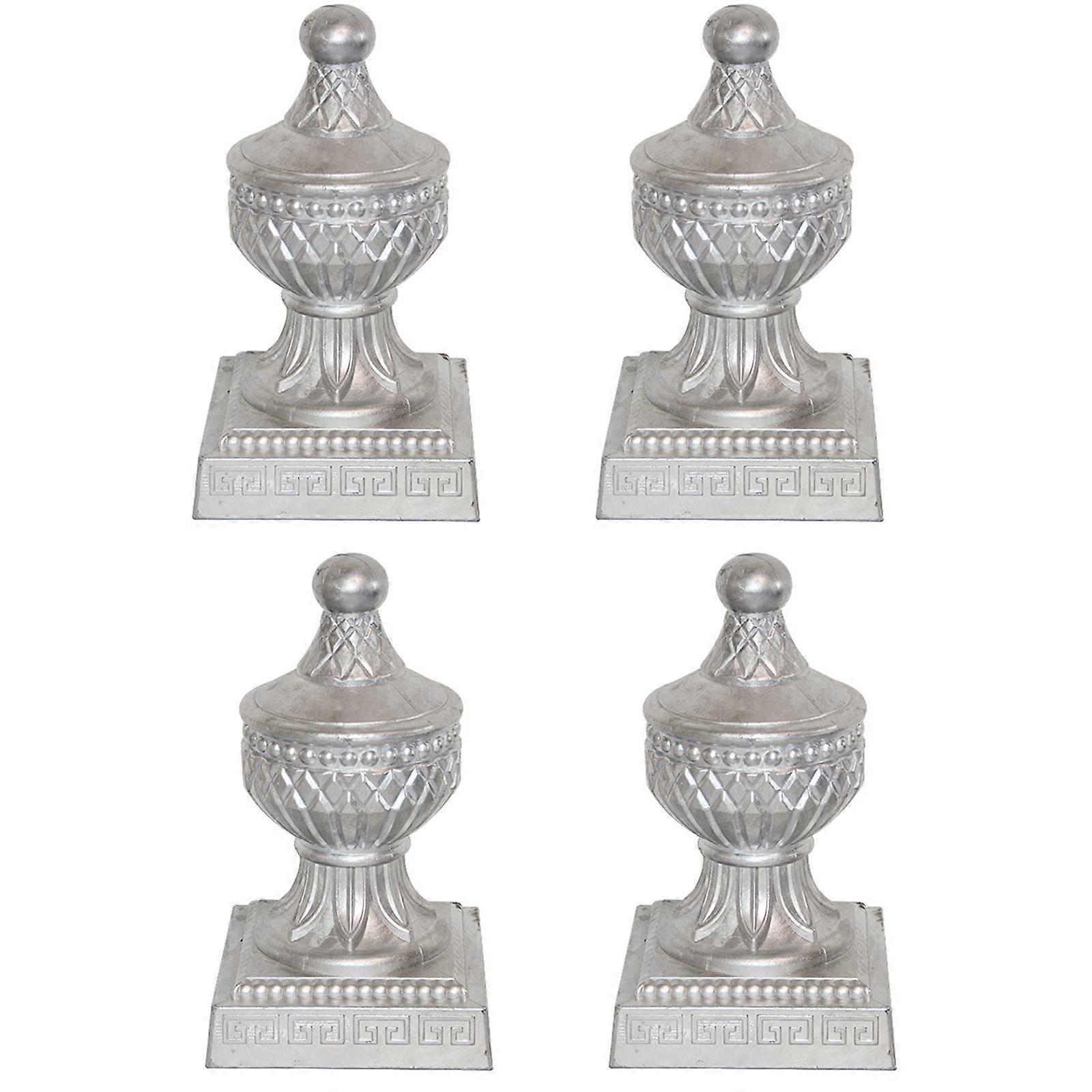 Fence Post Caps Decorative Aluminum, 4-Pack Stackable Seal-Cover Caps for Home, Garden, Yard