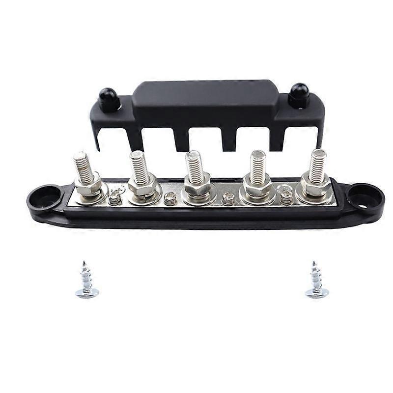 1/4", 5/16", 3/8" 5 Stud Power Distribution Block 300A Busbar With Cover Bus Bar
