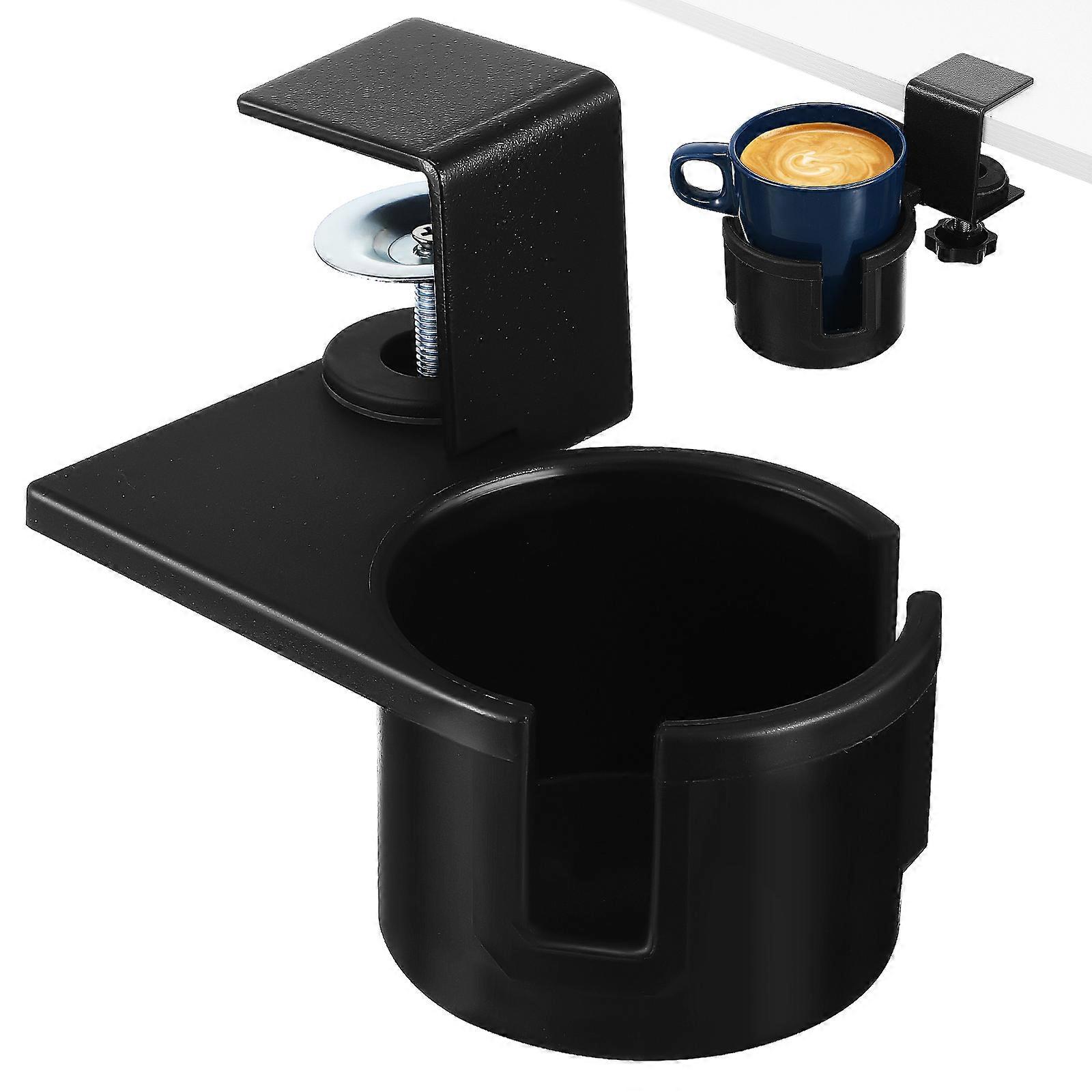 It sounds like you're describing a **desk cup holder clamp**—a practical accessory designed to hold your beverage securely on your desk, especially