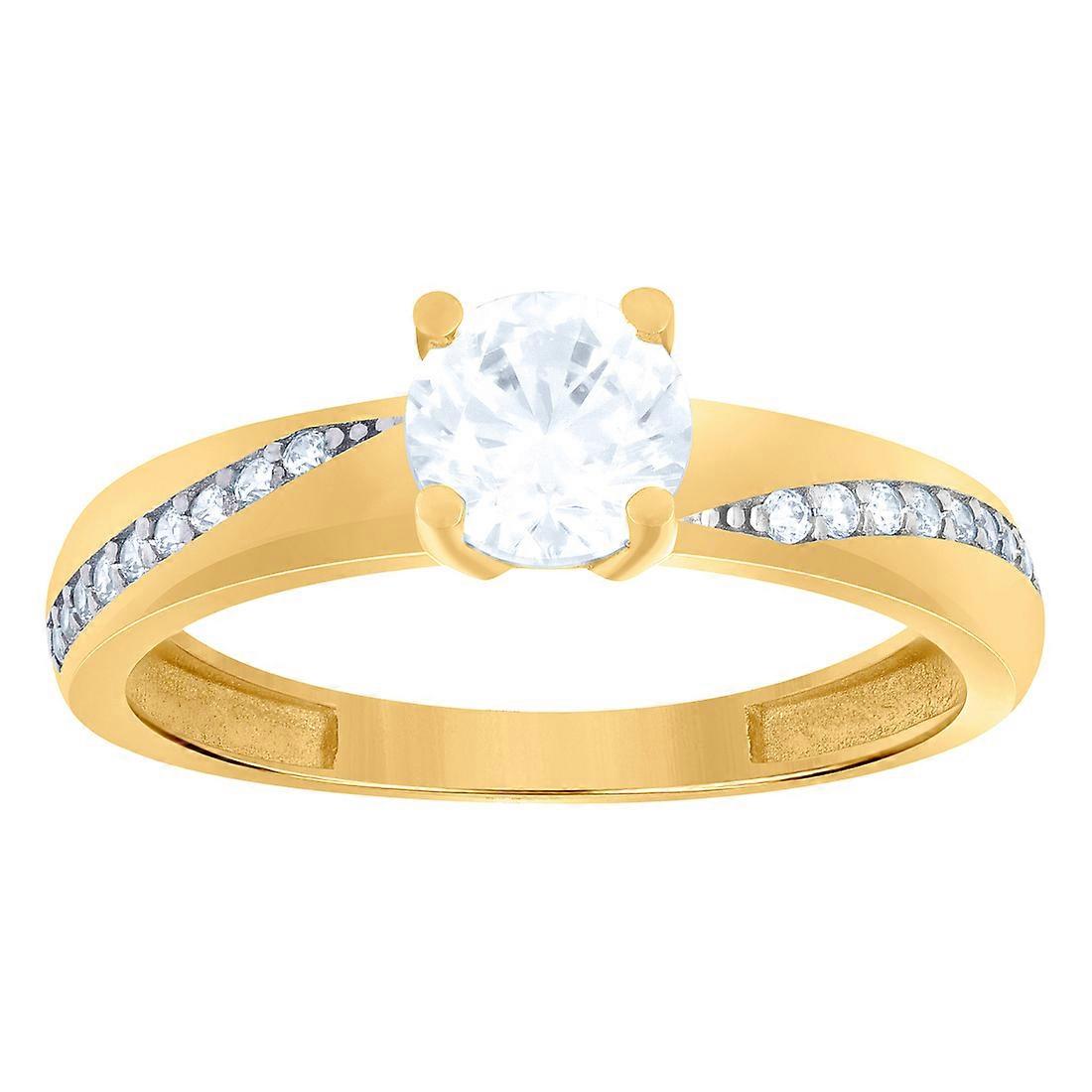 10k Two tone Gold Womens CZ Simulated Diamond Engagement Ring-Engagement-Ring for Women - 1.9 Grams