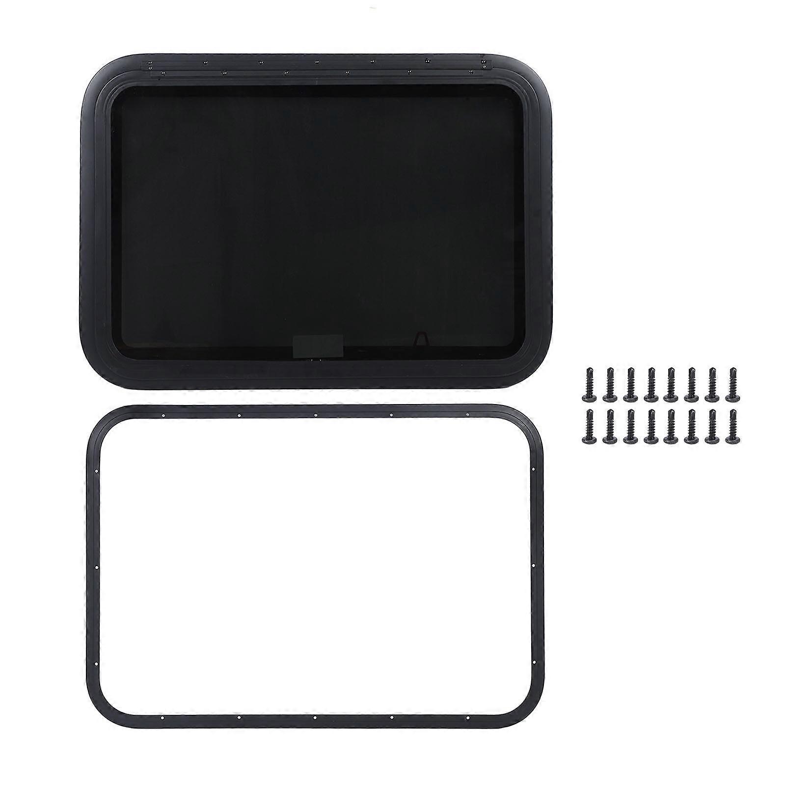 813 X 559mm RV Window Push Out Protective Net with Aluminum Alloy Frame Tempered Glass for 1.6 to 2in Wall Thickness