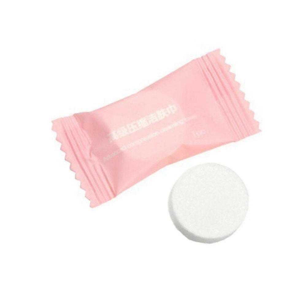 1pcs(A)$Pink 1 single disposable compressed towel candy packaging convenient cleansing towel business travel hotel towel 1pcs