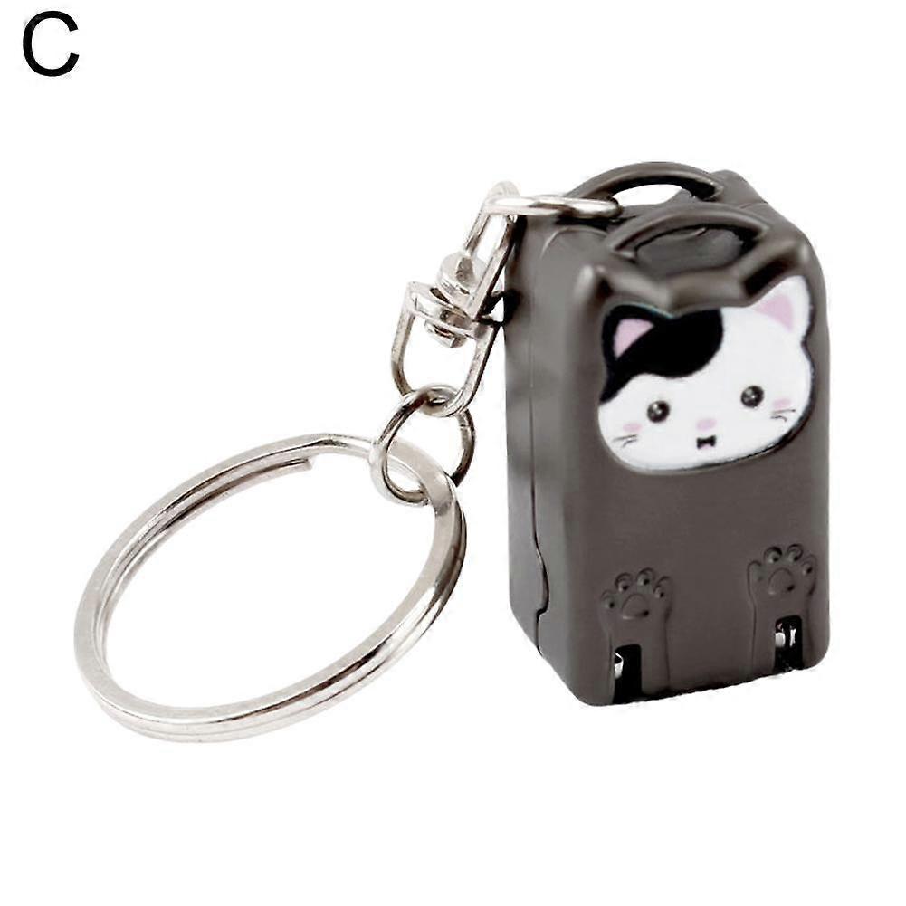 Portable Folding Cat Nail Clipper Keychain Multi Tool Stainless Steel Nose Hair Trimmer Cute Cartoon Design