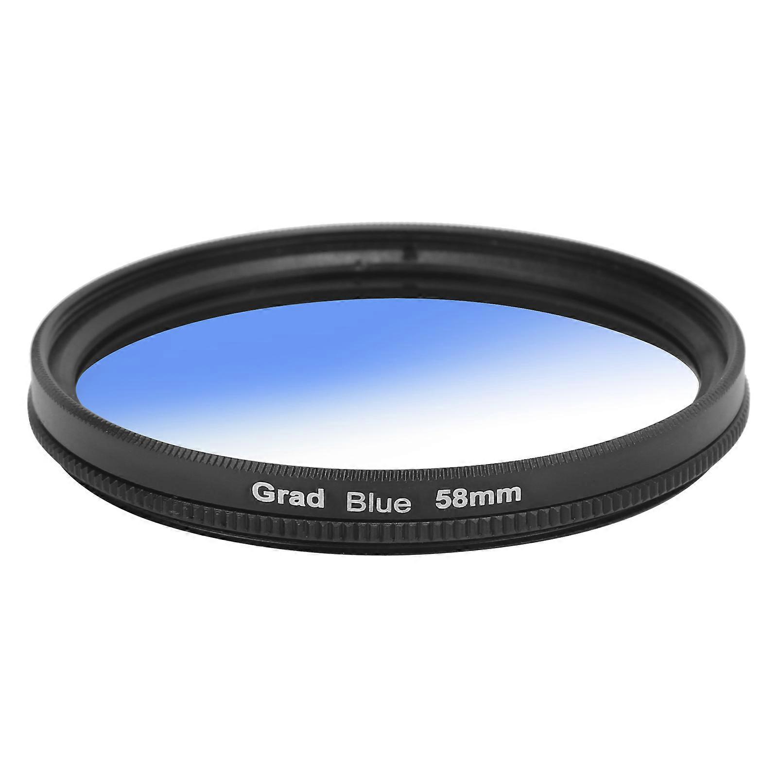 Junestar 58mm Gradient Filter Multilayer Coating Waterproof Gradual Colour Lens Filter for Canon CameraGradient Blue