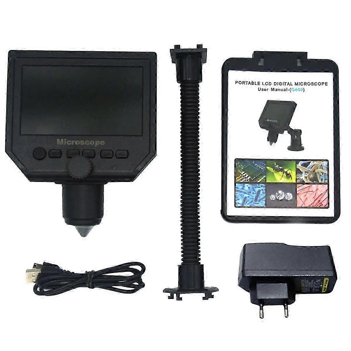 2025 de Dia's G600 LCD Digitale Microscoop van de laboratoriummicroscoop met Hoge Helderheid 8 LEDs-Microscoopdelen EtherealEdge