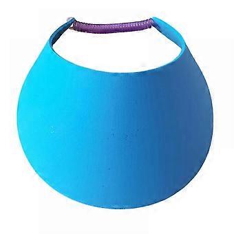 Chapéu de Viseira Solar Ajustável para Mulheres Forrado com Espuma Macia para Golfe, Tênis e Esportes, Chapéu de Tecido Respirável em Azul