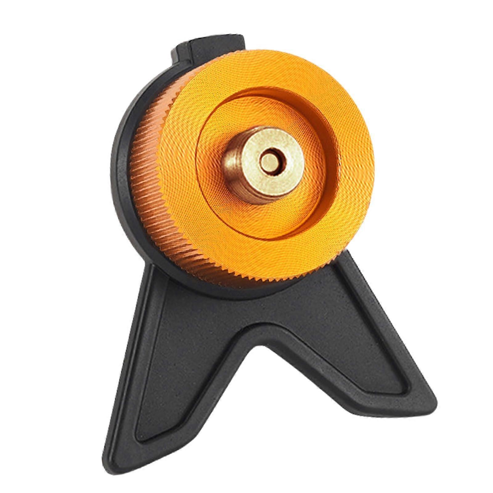 Gas Tank Adapter with Fixed Bracket for Camping Gas Stove Conversion, Self-Locking Yellow Design, Compatible with Various Tanks