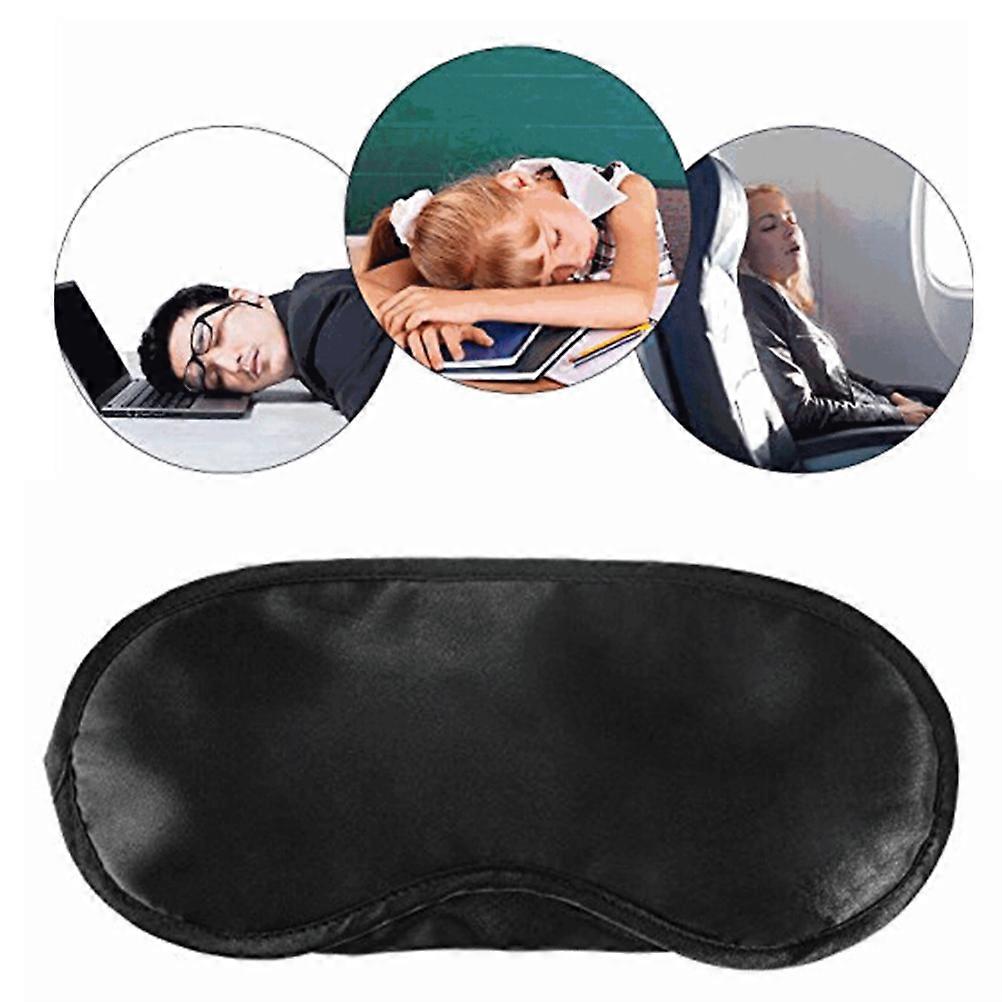 10pcs Polyester Sleeping Eye Mask Portable Shading Eyepatch Black