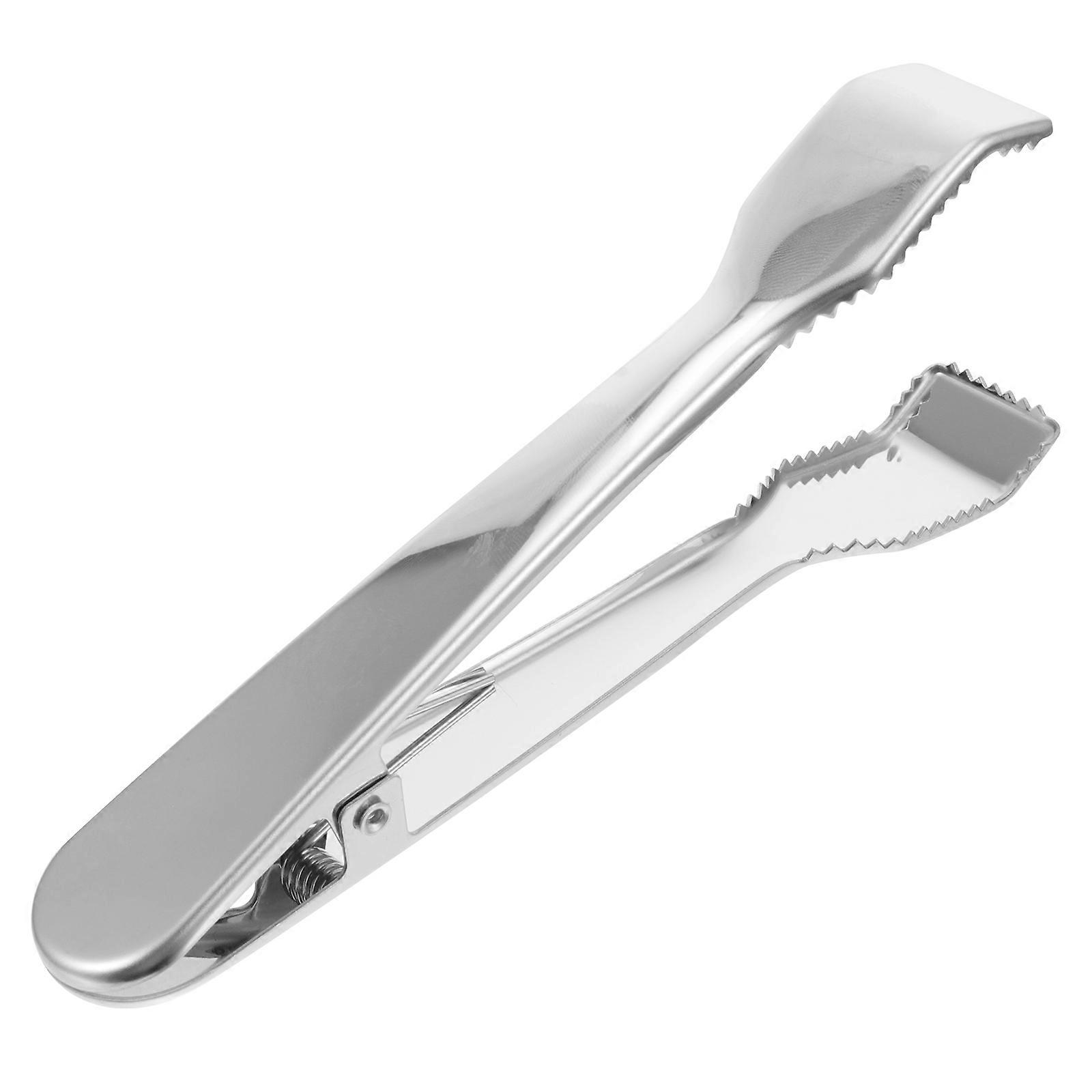 1pc Food Clip with Teeth Multifunctional Ice Clamp Silver