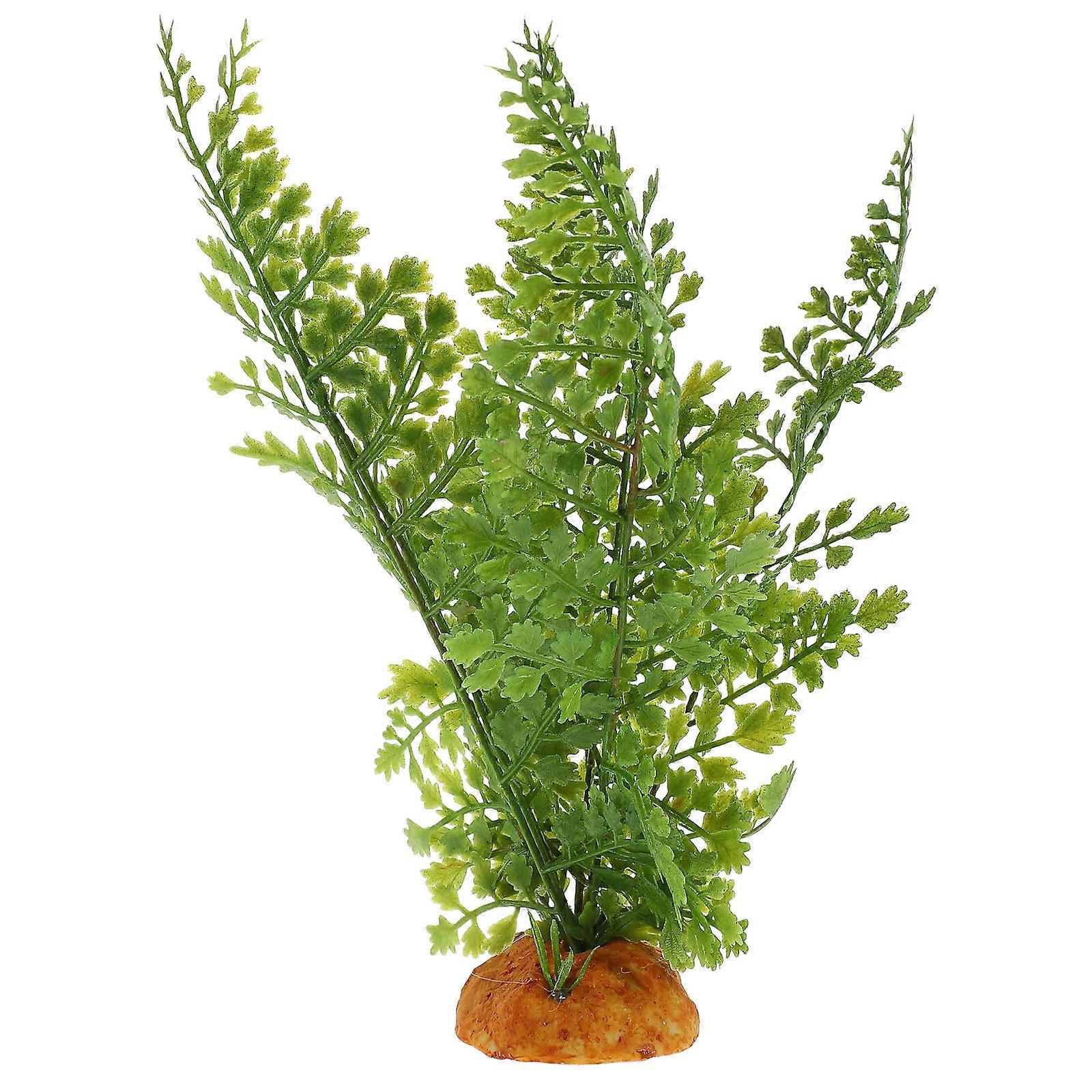 Realistic Faux Green Plant for Reptile Habitats – Durable, Low Maintenance Simulation Ornament for Terrariums and Aquariums with Natural Vivid Look