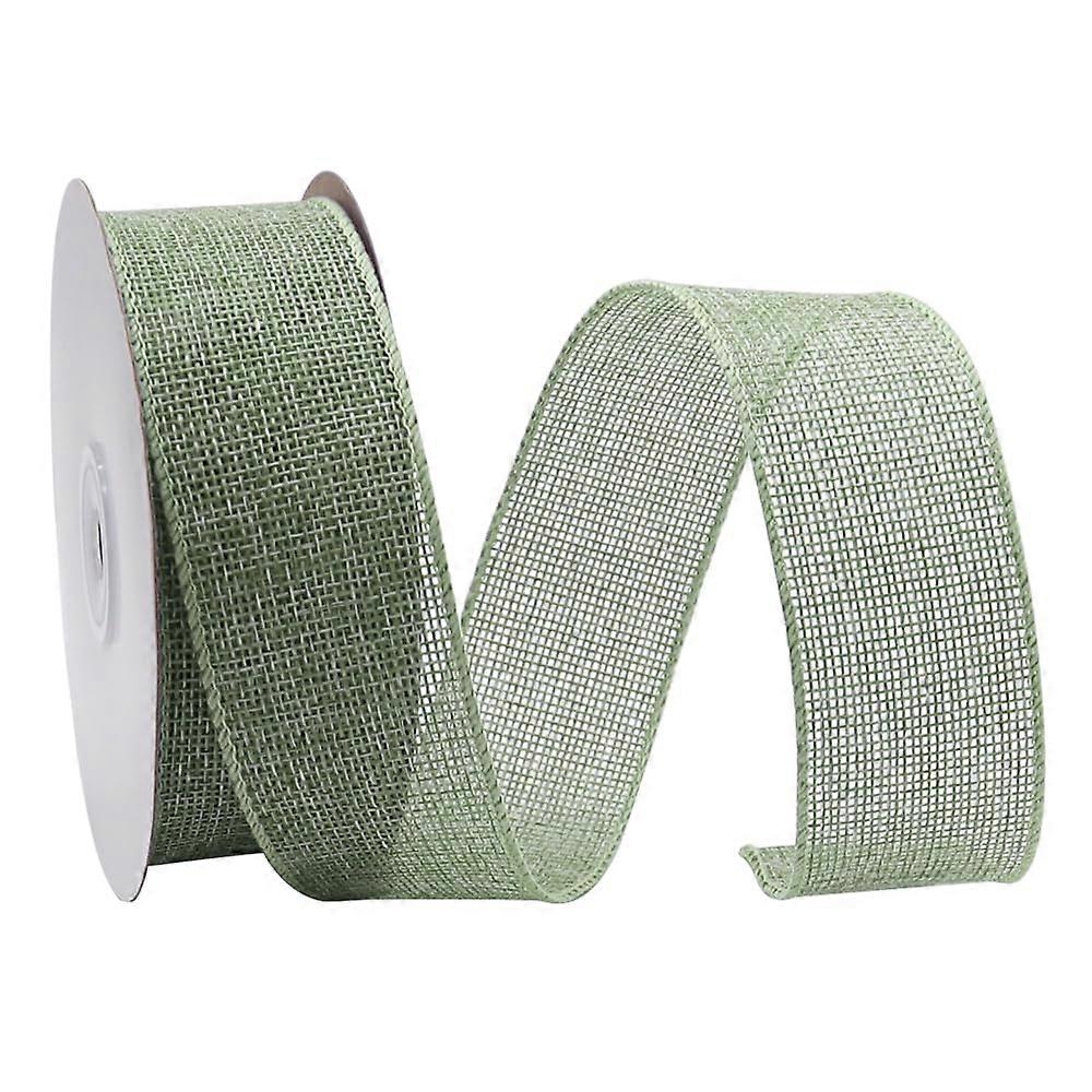 Hessian Ribbon 10 m, 4 cm Wide, For DIY Crafts And Gift Packaging, Adds Rustic Charm, Green