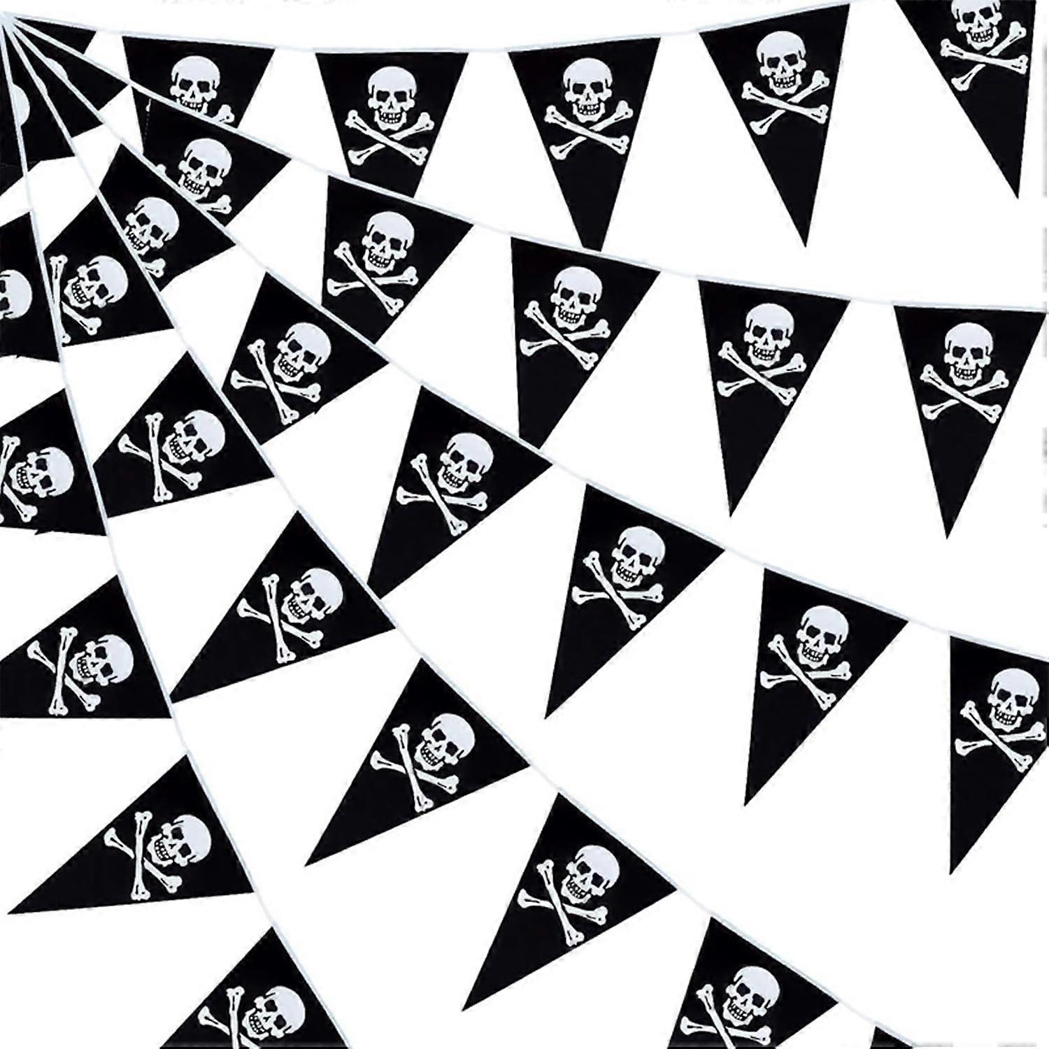 Halloween Pirate Bunting Banner With Skeleton Ghost Flags For Party Decoration Reusable Indoor Use Multicolor