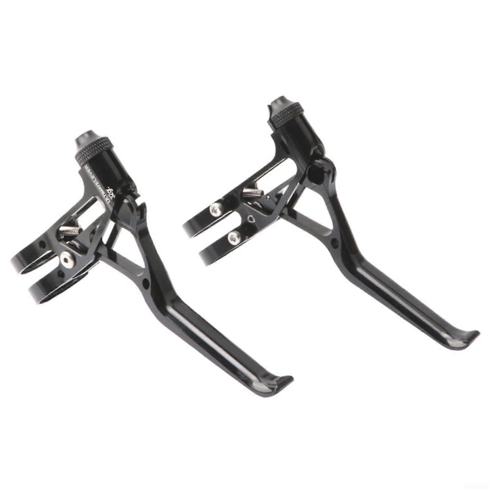 Bicycle Brake Lever Set for Brompton Extralite, Ultralight V Brake Handle, Ergonomic Three Finger Design, Black, 64g