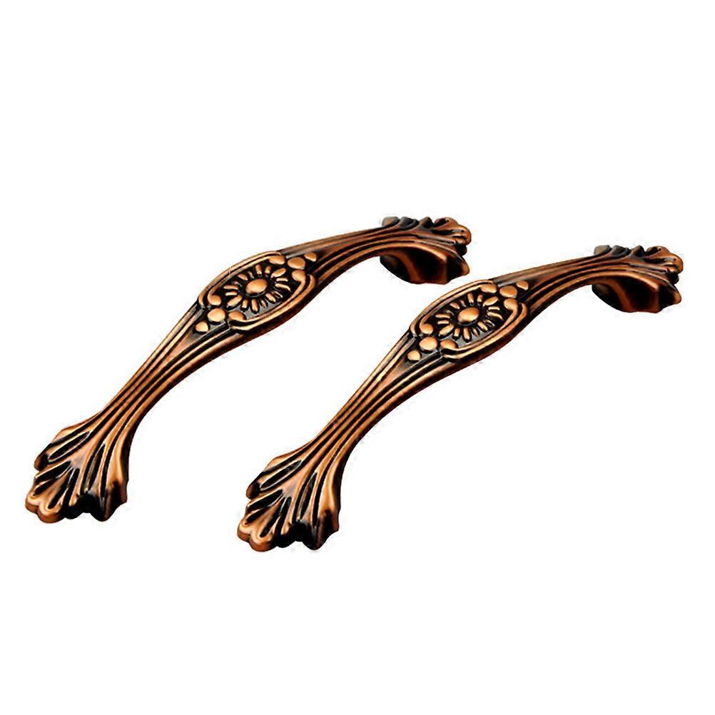 Cupboard Door Knobs Handles For Cabinets And Drawers Rectangular Red Bronze Kitchen Wardrobe Grips 2Pcs