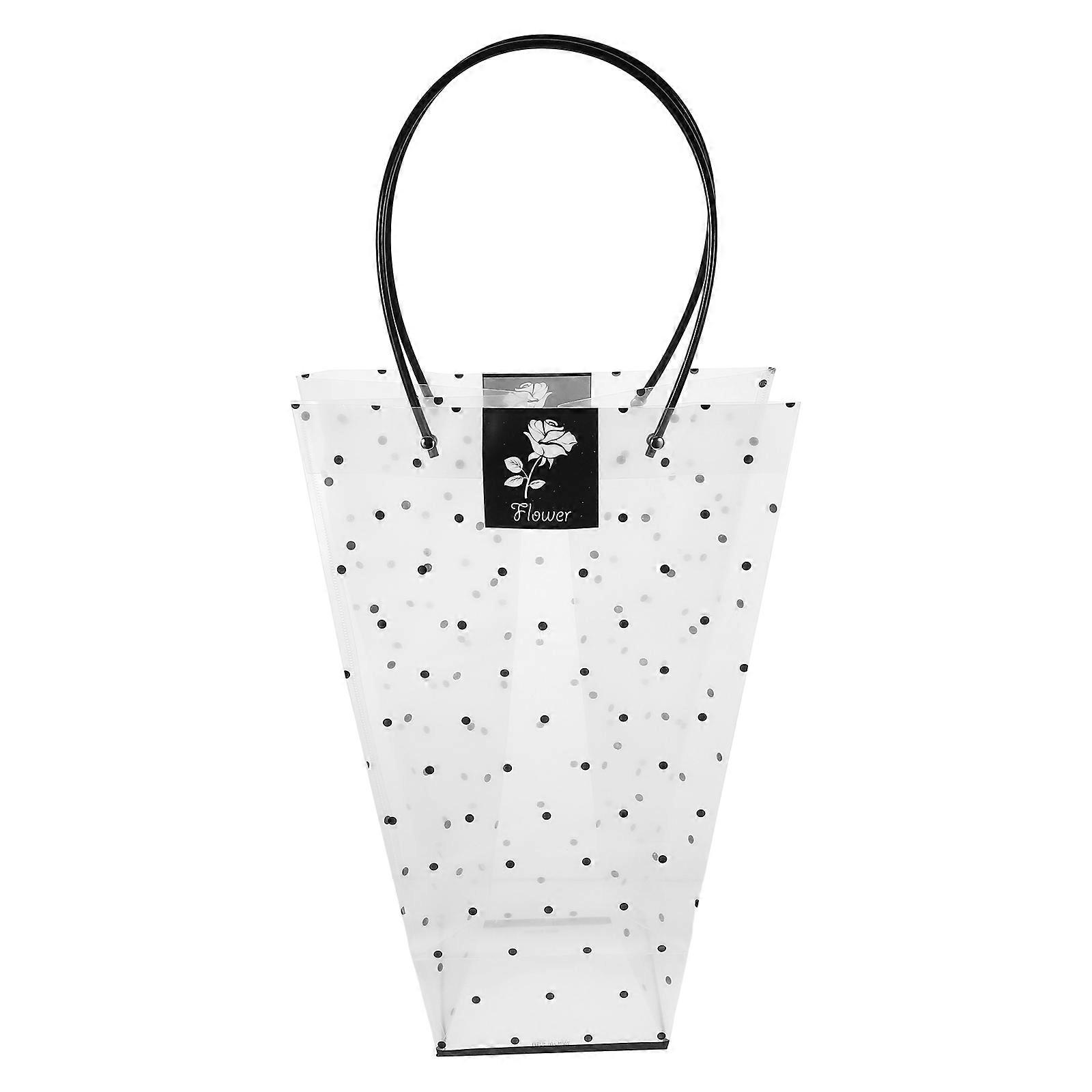 Clear Flower Packaging Bag with Handle, Portable Floral Wrapping for Bouquets, Space Saving Design for Weddings, Valentine's Day, and Floral Displays
