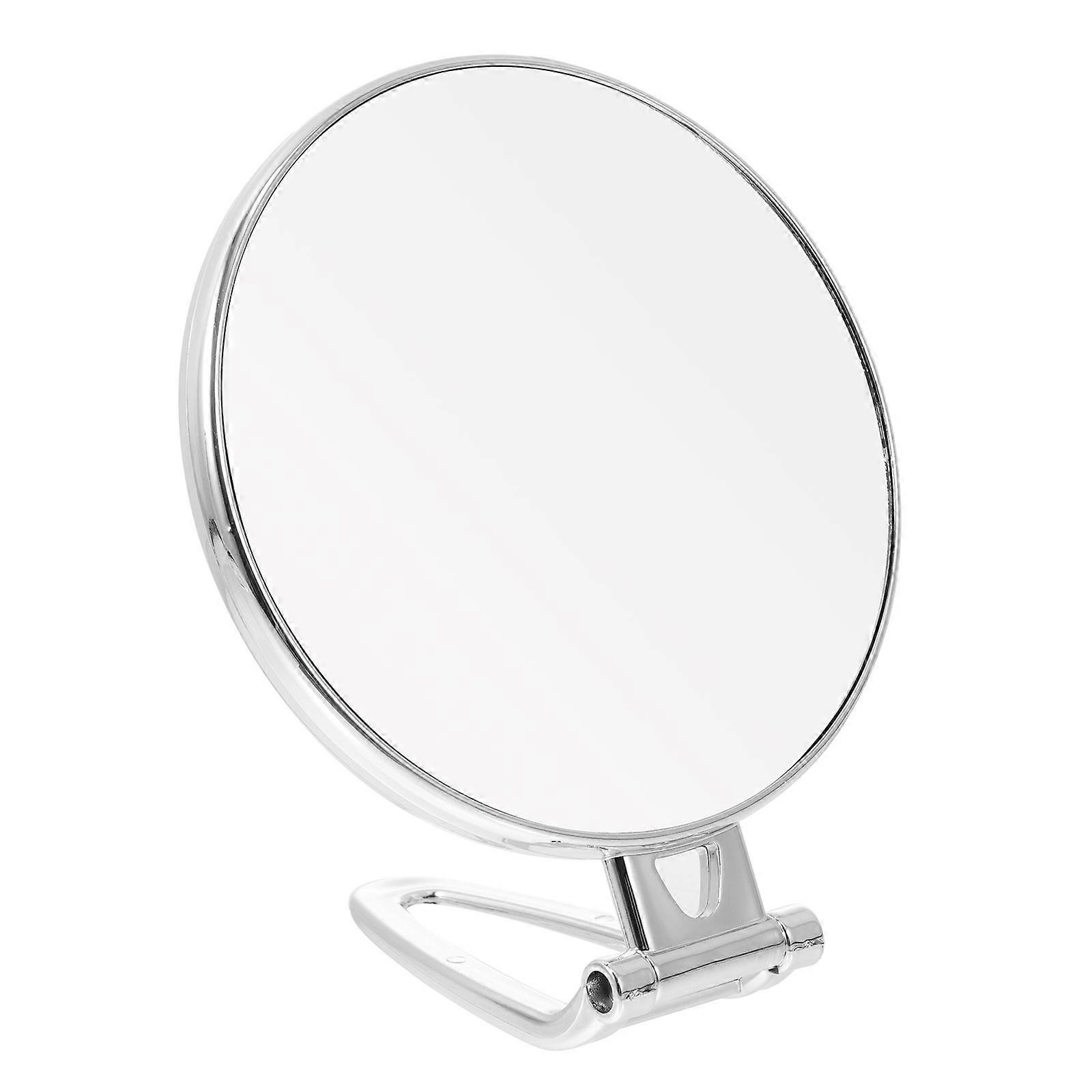 Magnifying Makeup Mirror Portable Folding Handheld Standing Silver 28x15cm Chic Desktop Design 1Pc