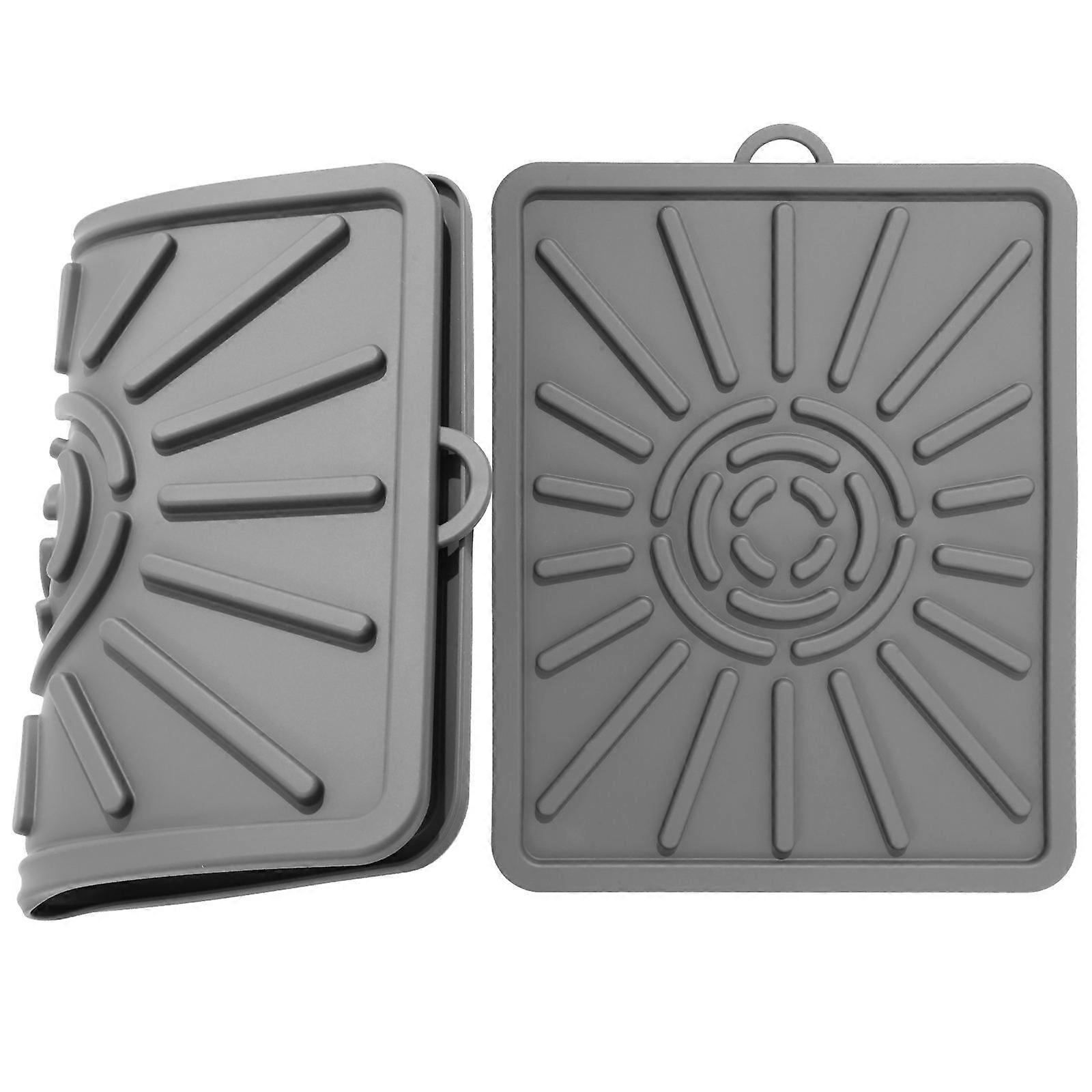 Reusable Griddle Protective Mat Baking Cushion Oil Drain Pad Certified Grey 36.00X29.00X0.80CM 2Pcs