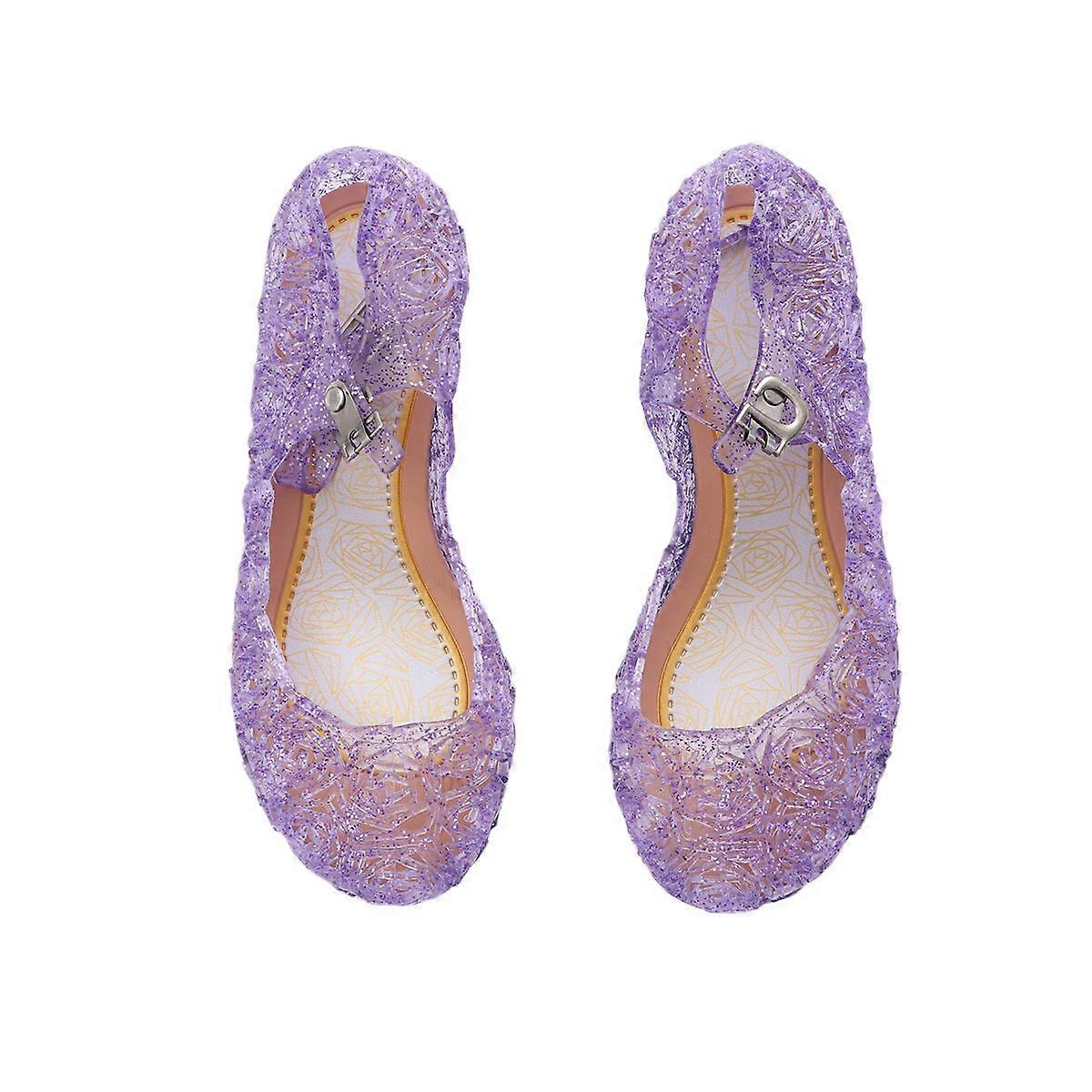 Princess Jelly Shoes Fashion Design Sandals for Girls Daily Life Use Purple Color PVC Material 1 Pair