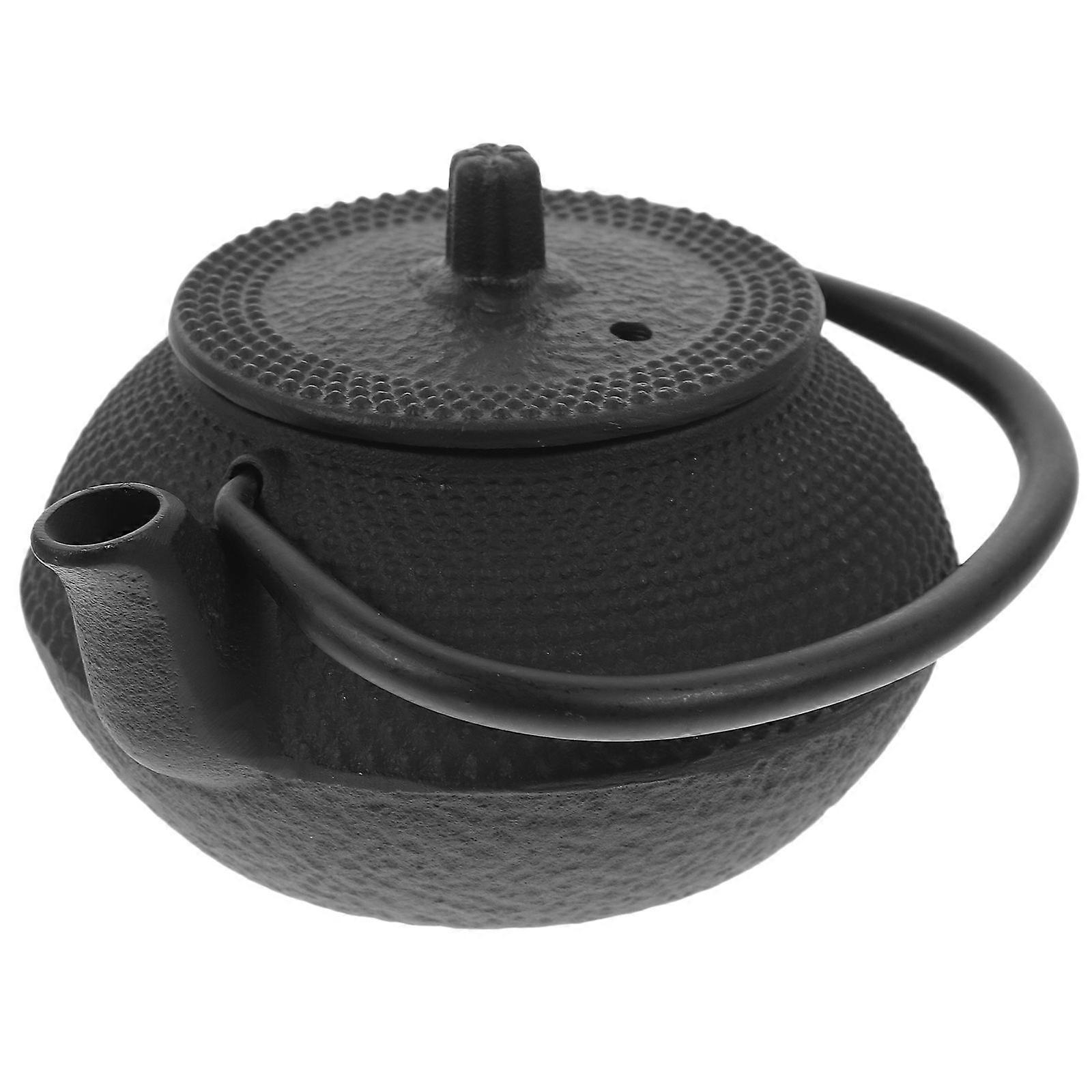 Retro Iron Tea Kettle with Heat Resistant Handle Wrought Metal Kungfu Teapot for Stovetop, Induction Cooker, and Loose Tea Brewing Elegant