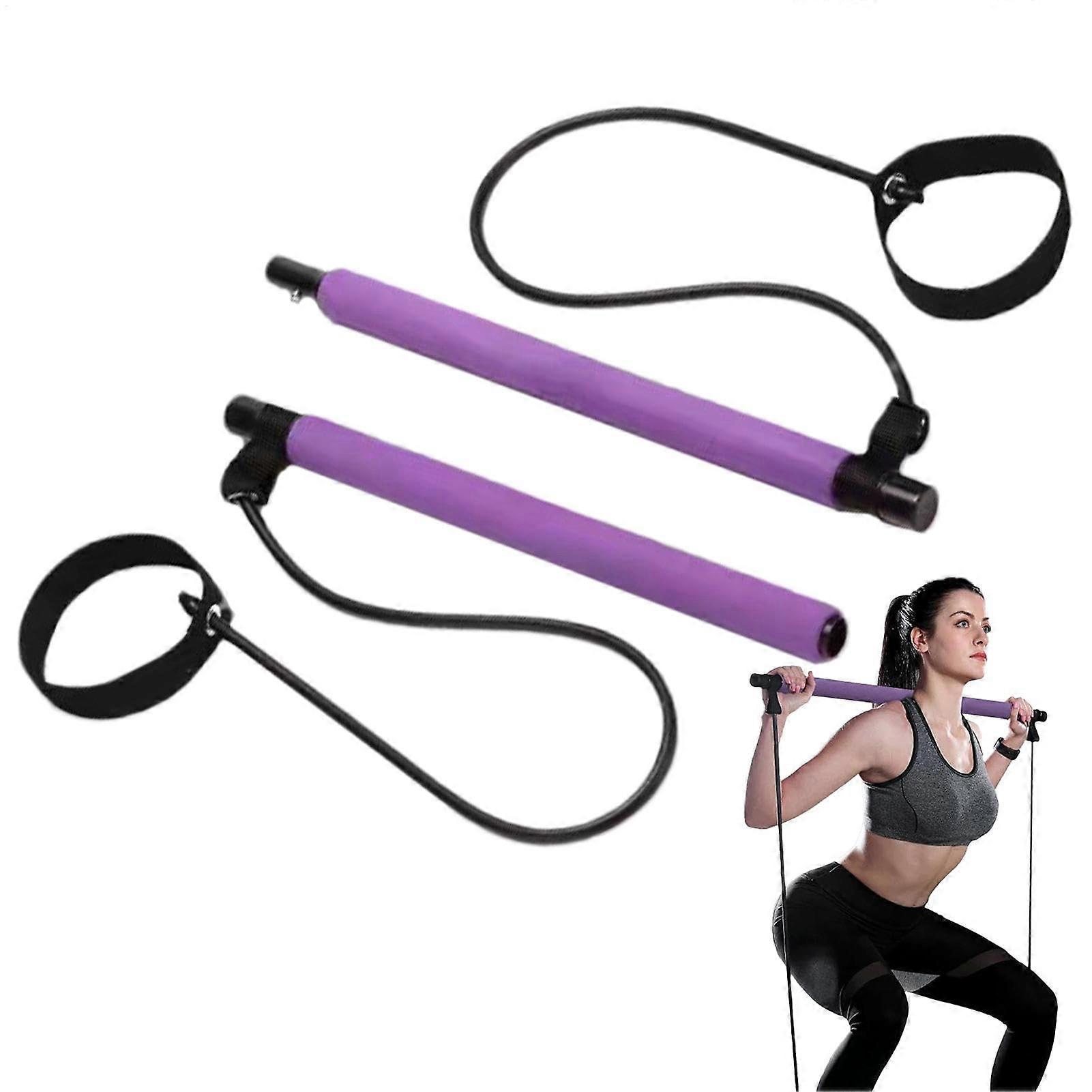 Pilates Bar Kit - Elastic Fusion Bar, Portable Lightweight Sculpting Bar for Home Yoga and Training, Easy Installation