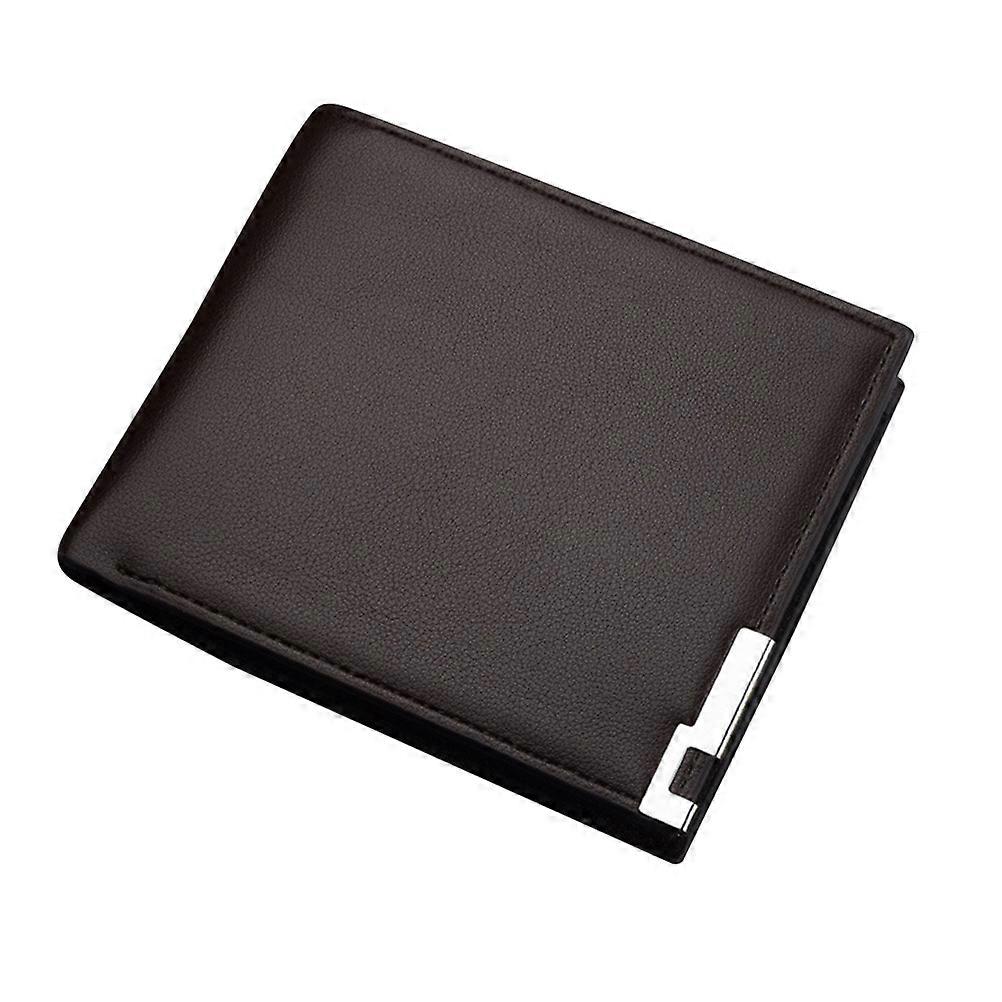 Men's Retro PU Short Wallet with Card Holder, Cash Pockets, Scratch Resistant, Coffee Color, for Business and Travel