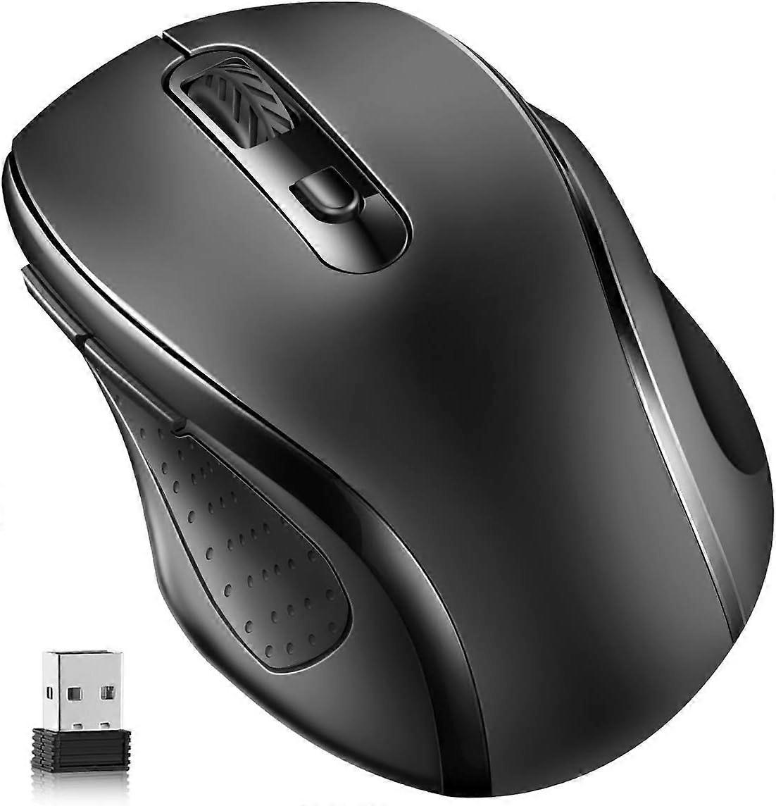 Wireless Mouse, 2.4G Wireless Mouse Portable Mice with Nano Receiver, for Laptop,Notebook (Black)