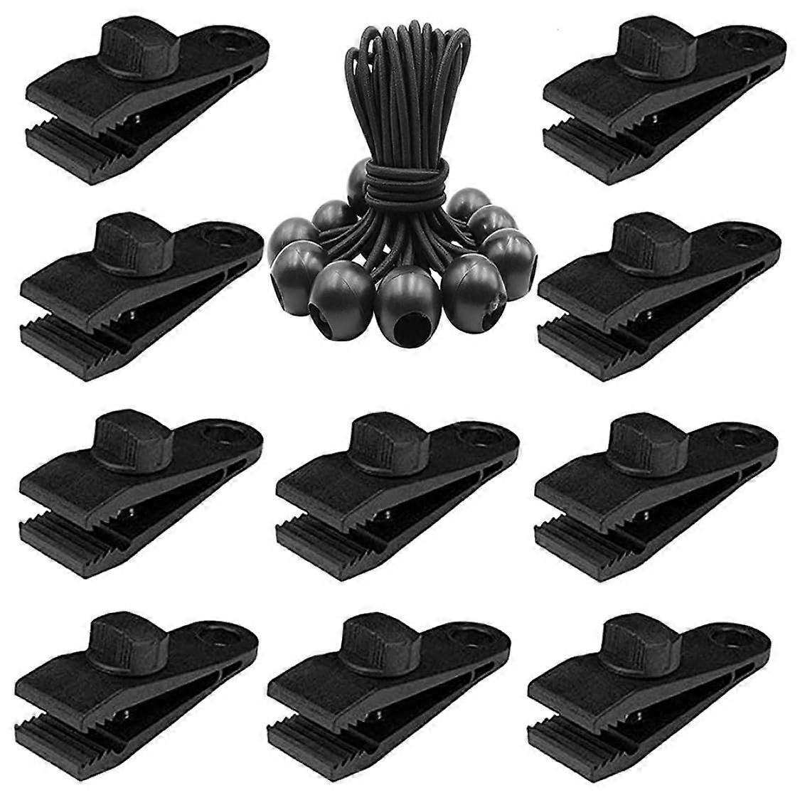 Tarp Clip Clamp Set 20pcs for Instant Awning and Camping Accessories, Durable Bungee Balls for Canvas, Style 1