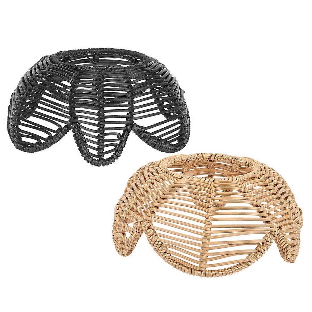 Here's a refined and professional product description for your **Vintage Rattan Lamp Shades Floral Ceiling Light Covers**:
**2pcs Vintage Rattan