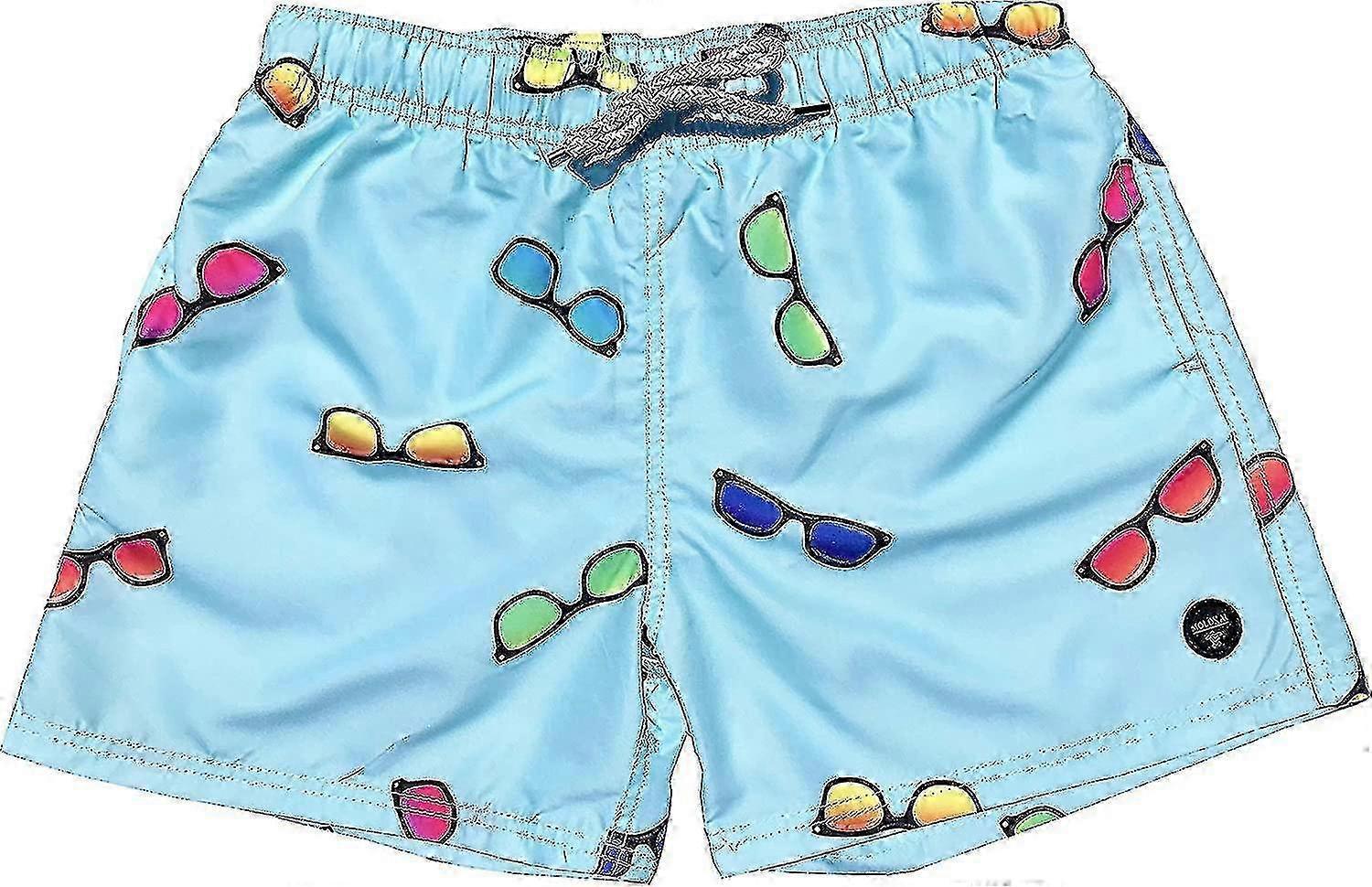 Men's Quick-Dry Swim Trunks with Elastic Waistband and Adjustable Drawstring Suitable for Summer Activities