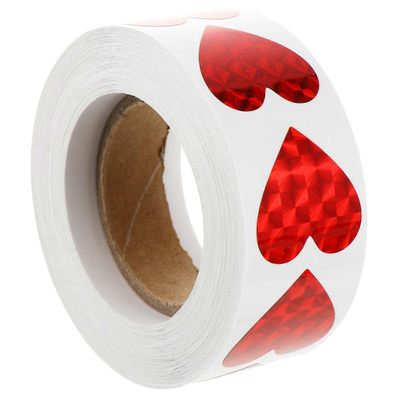 Heart Shaped Adhesive Labels for Gift Bags and Decorations Red Creative Design 1 Roll
