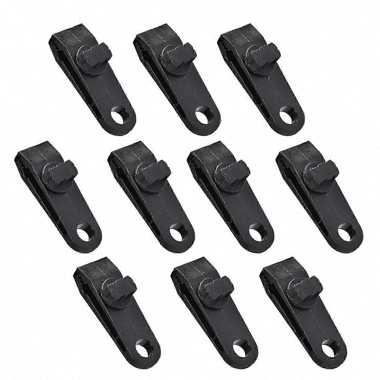 Lot de 10 pinces fixes en plastique pour tente extérieure, coupe-vent, avec dents et verrouillage à vis
