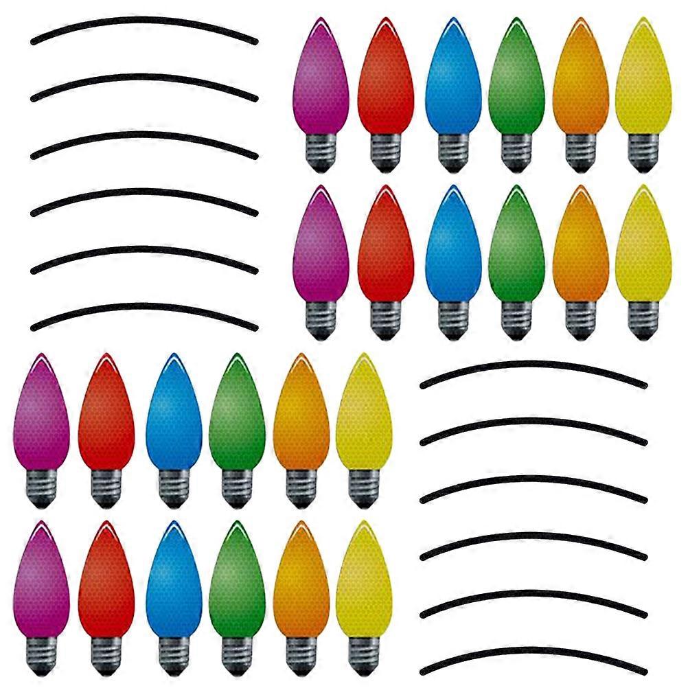 Reflective Car Magnets Bulb Magnetic Stickers Christmas Theme Night Visibility Safety 10x3.6cm Assorted Color 1Set