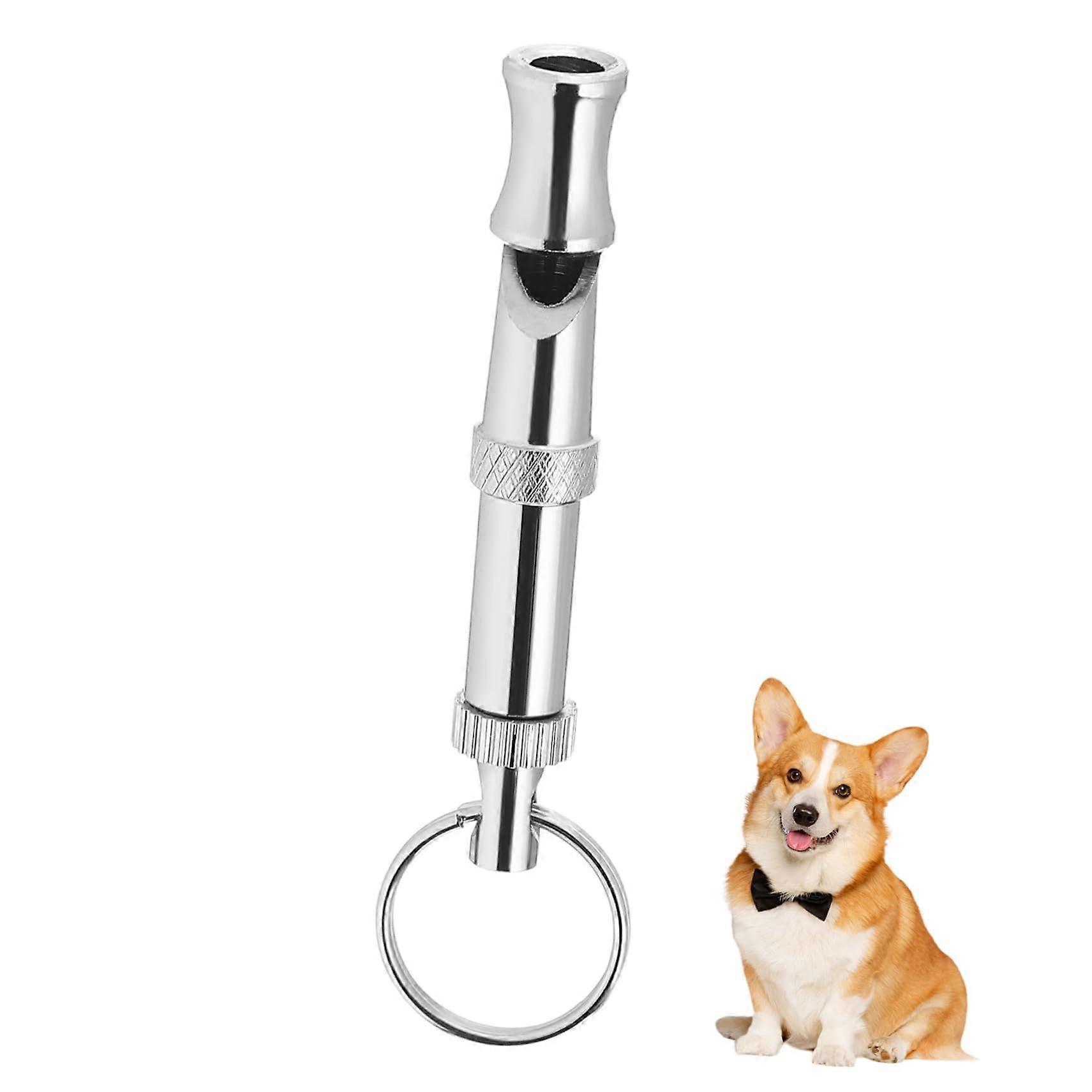 Dog training whistle device to stop dog barking training dog trainer silver