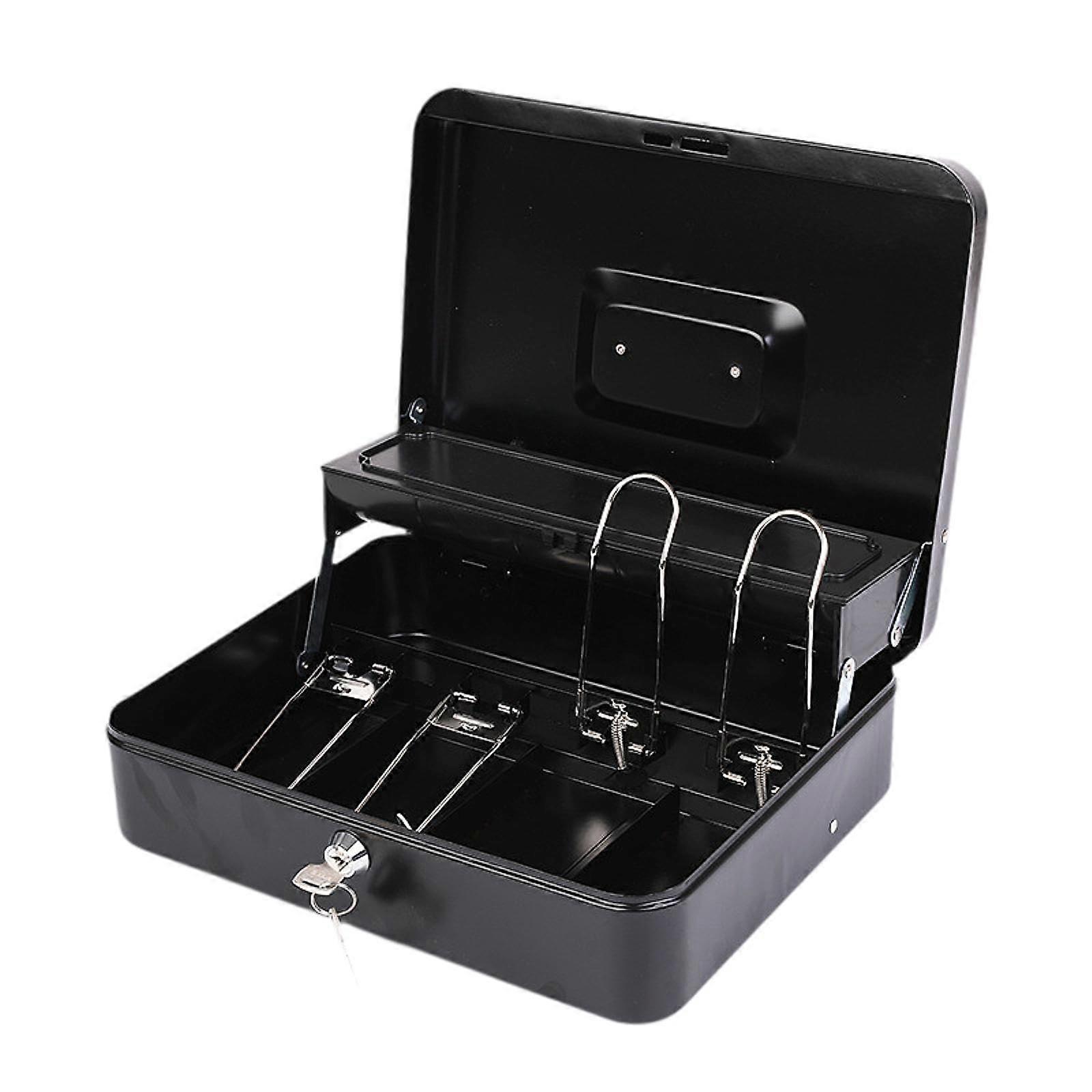 Cash Box with Tray and Secure Lock for Crafts and Small Business