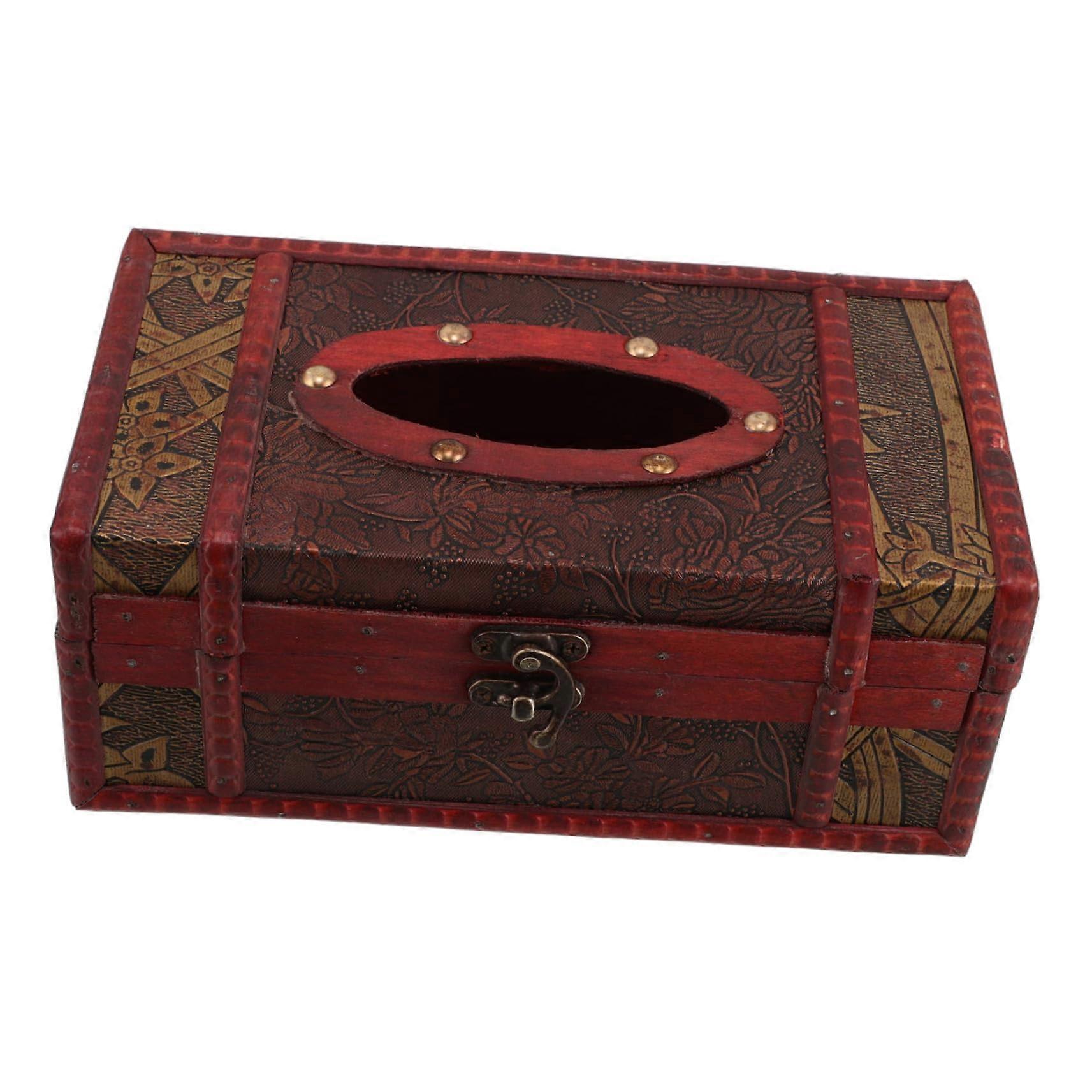 Wooden tissue box rectangular napkin holder organizer for cosmetic tissues