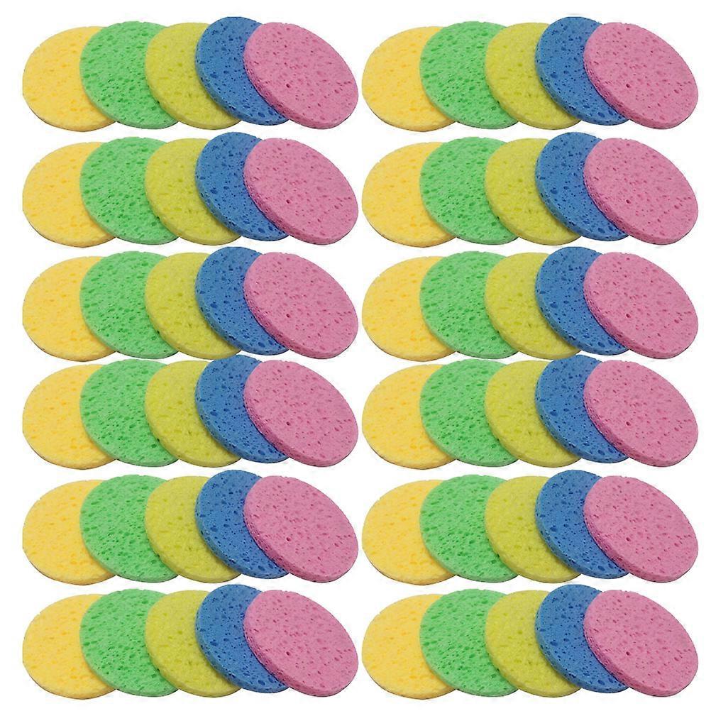 50pcs Facial Sponges Makeup Remover Pads Mild Cleansing Soft Pulp Face Scrubbers for Daily Facial Cleaning and Makeup Removal