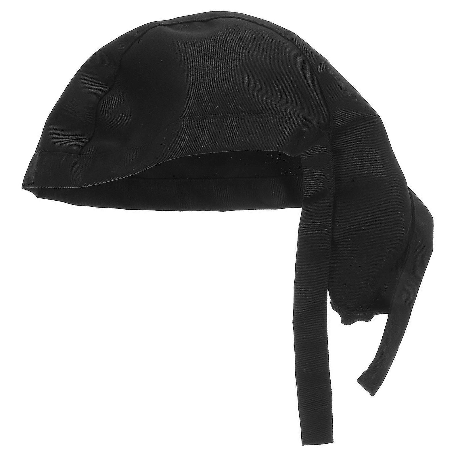 Waiter Work Hat Simple and Classic Chef Hat for Unisex in School Black 20X20CM Prevent Hair from Falling into Food 1Set