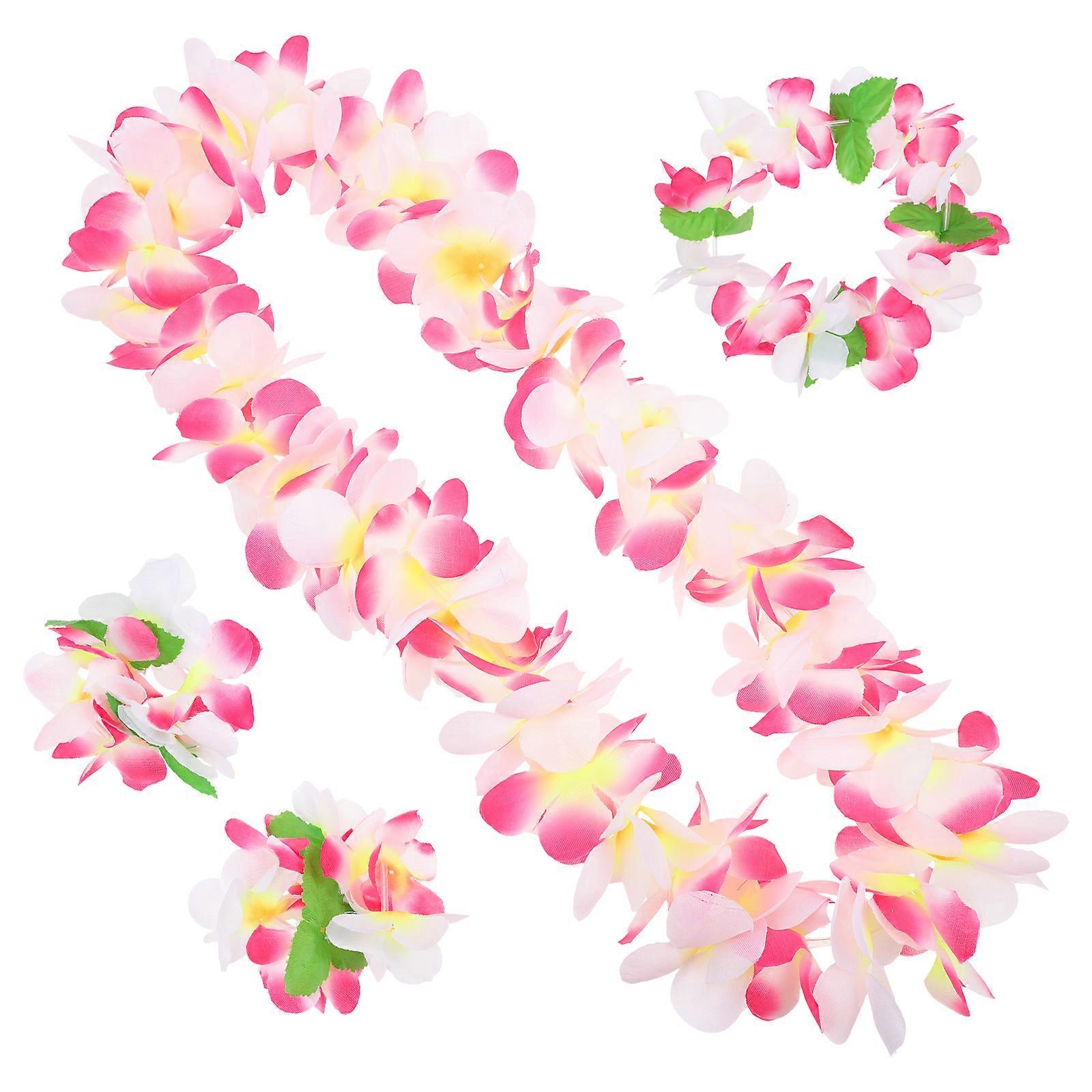 Decorative Hawaiian Garlands Assorted Color Cloth Material For Beach Gathering Holiday 1Set
