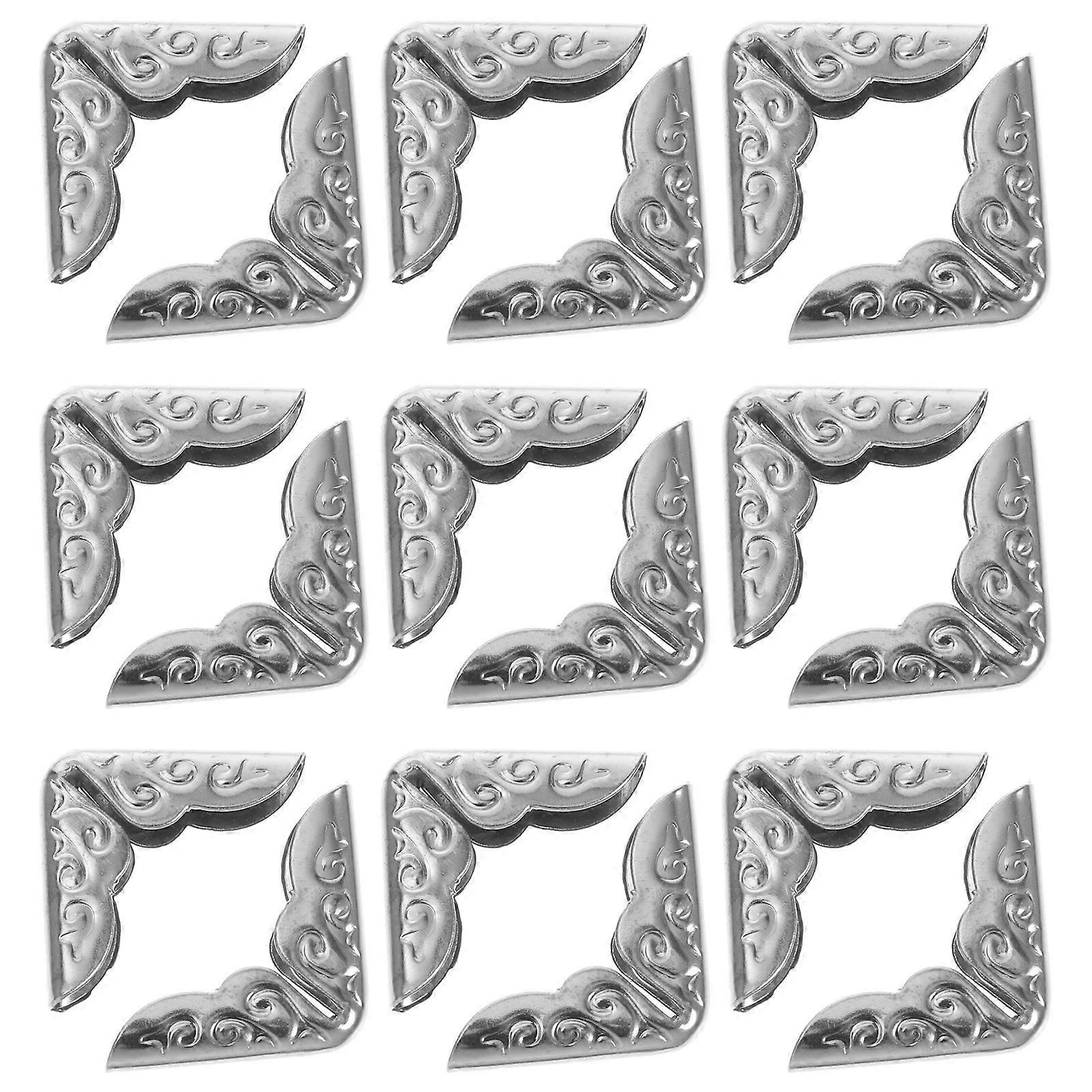 Decorative Corner Scrap Booking Metal Book Corners Albums Menus Folders File 1.4x1.4x0.4cm Square 50Pcs