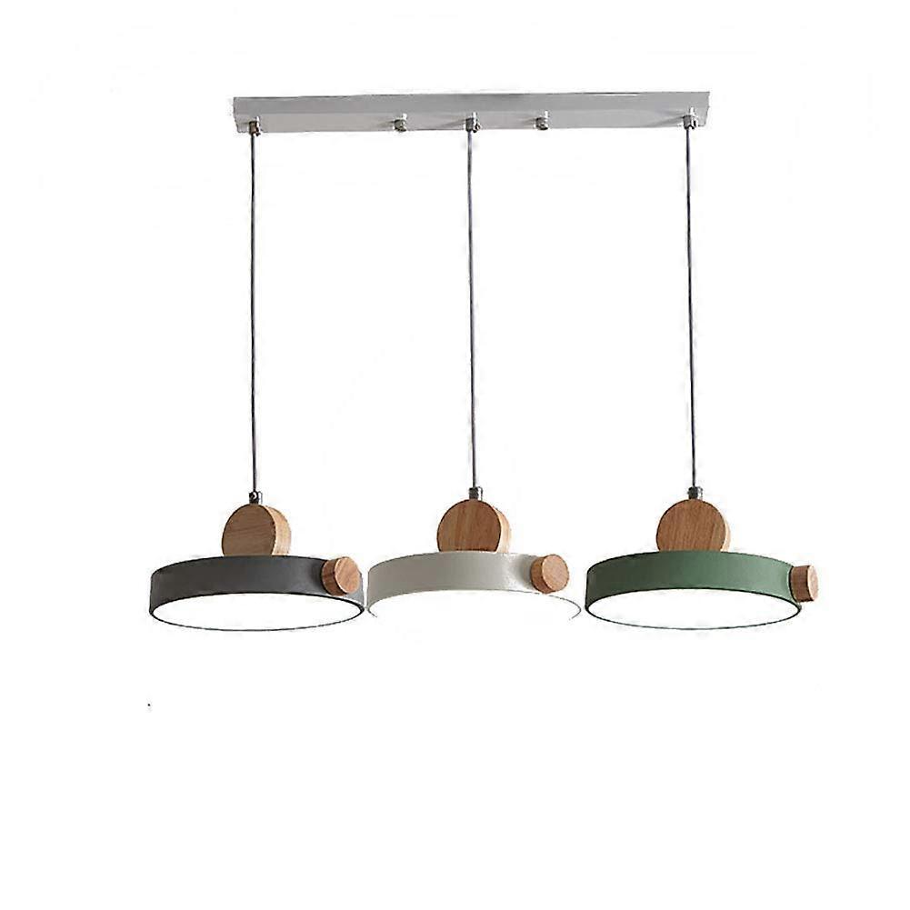 Scandinavian Macaron Chandelier, Dining Room Lamp, Bar Lamp, Dining Table Lamp, Warm Light, 3 Long Plates