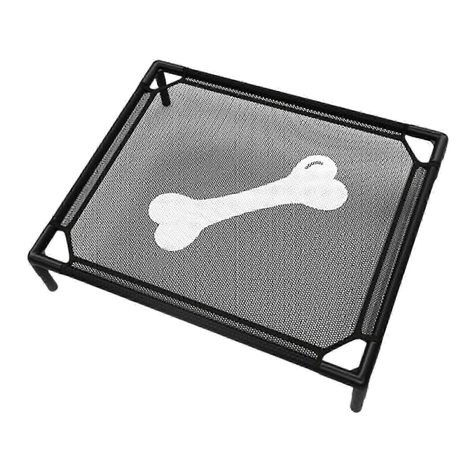 Elevated Dog Bed Hammock with Steel Frame & Breathable Mesh, Raised Pet Cot for Indoor Outdoor Comfort