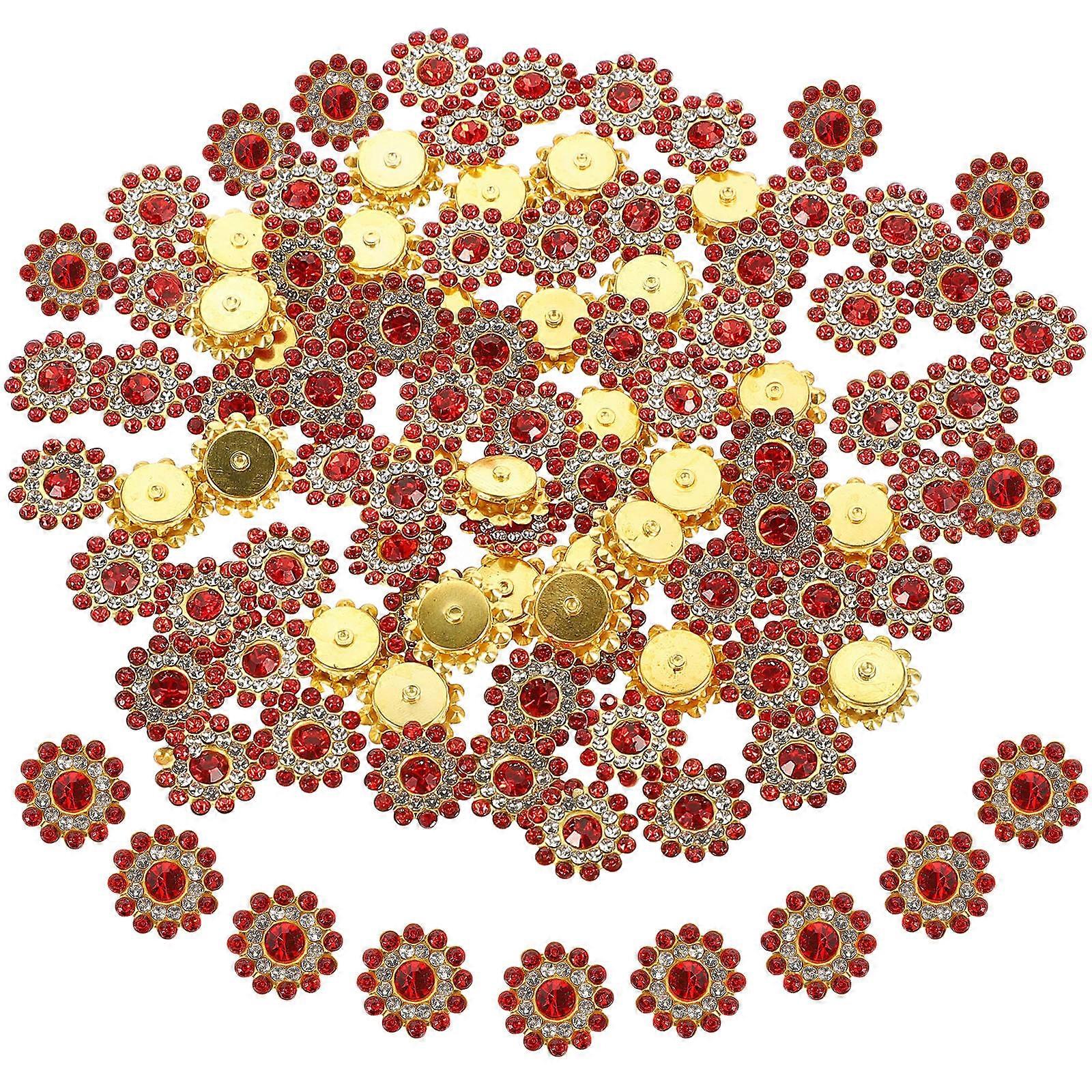 Shiny Flatback Rhinestone Embellishments Flower Design for DIY Jewelry Wedding Decorations Crafts Various Projects