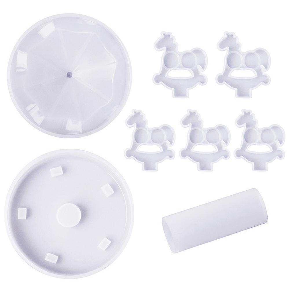 Merry Go Round Silicone Mould Casting Mold for present Making Diy Enthusiasts Decorative White 3.80X3.50X0.60cm Casting 1 Set