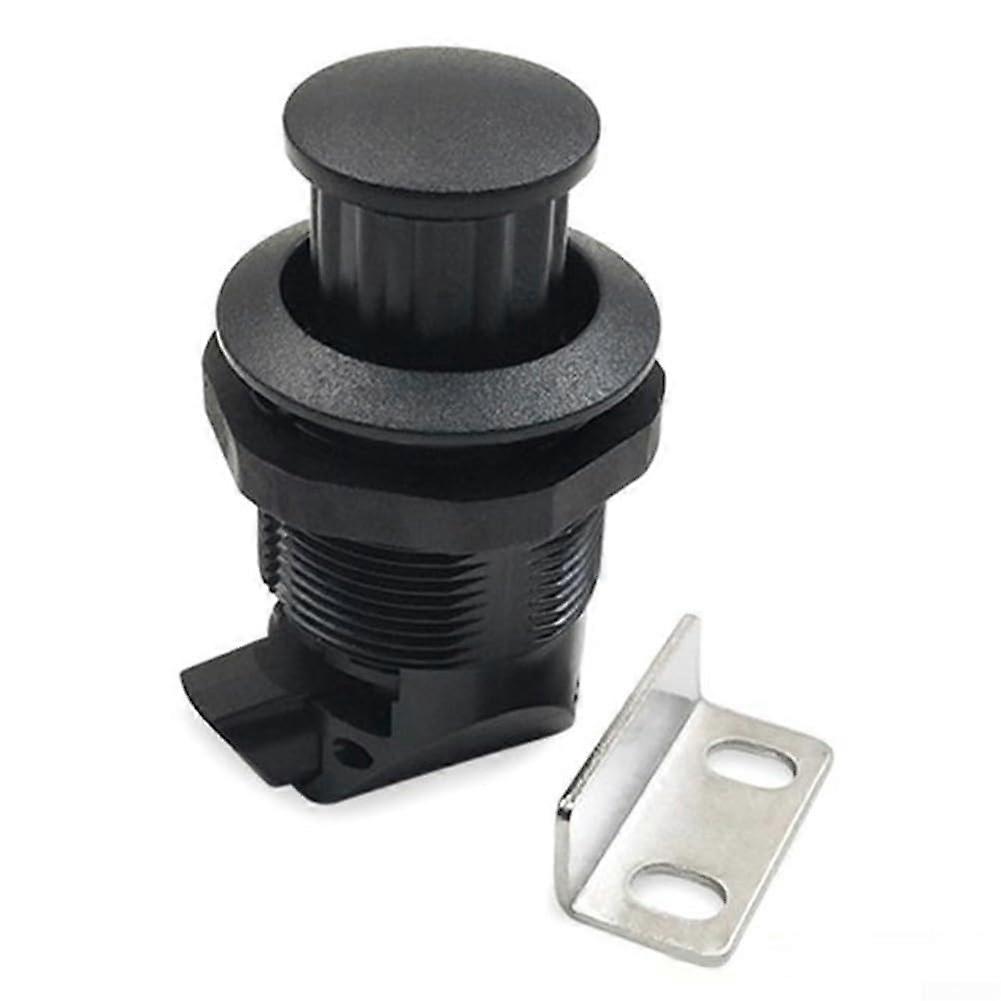 Rotary pushbutton lock for cabinets and cupboards, no key required for access (black)