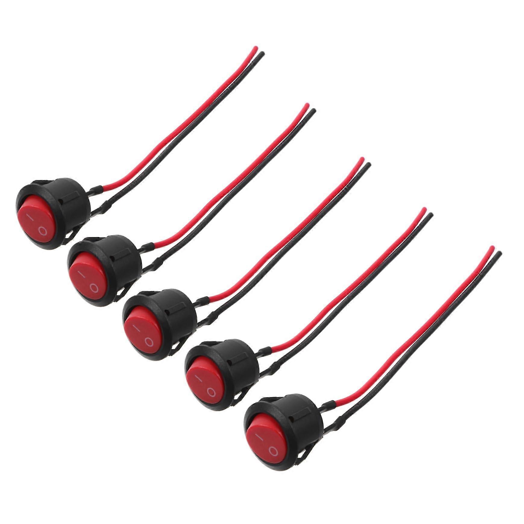 Momentary Push Button Switch 5 Pack, 12mm Diameter, Self-Locking DC Replacement Switch for Boats and Marine Vehicles